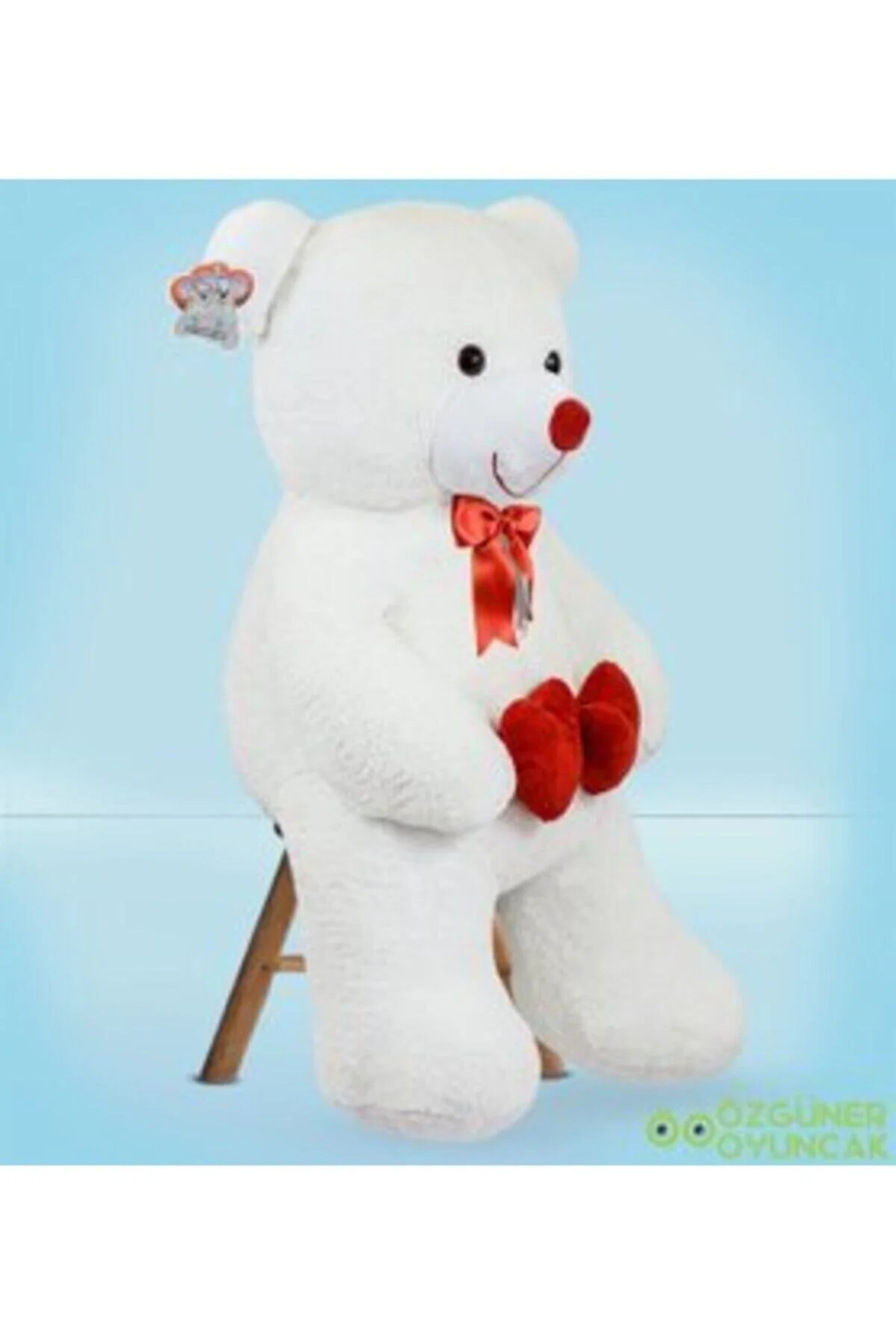 Özgüner Oyuncak 130 cm Çift Kalp Tutan Peluş Ayı - Sevgiliniz İçin En Güzel Hediye!