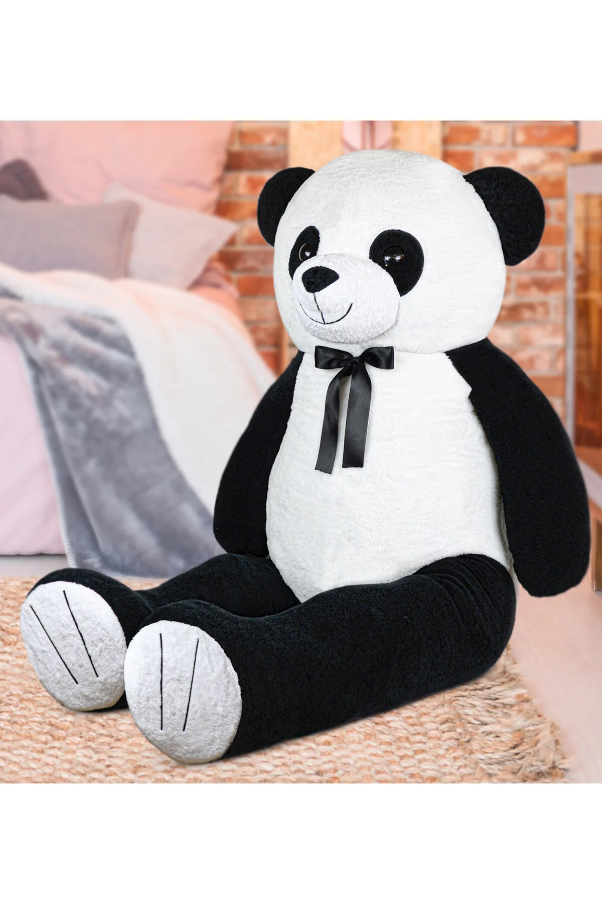 Özgüner Oyuncak Papyonlu Peluş Panda - Dev Boyutuyla En Güzel Hediye