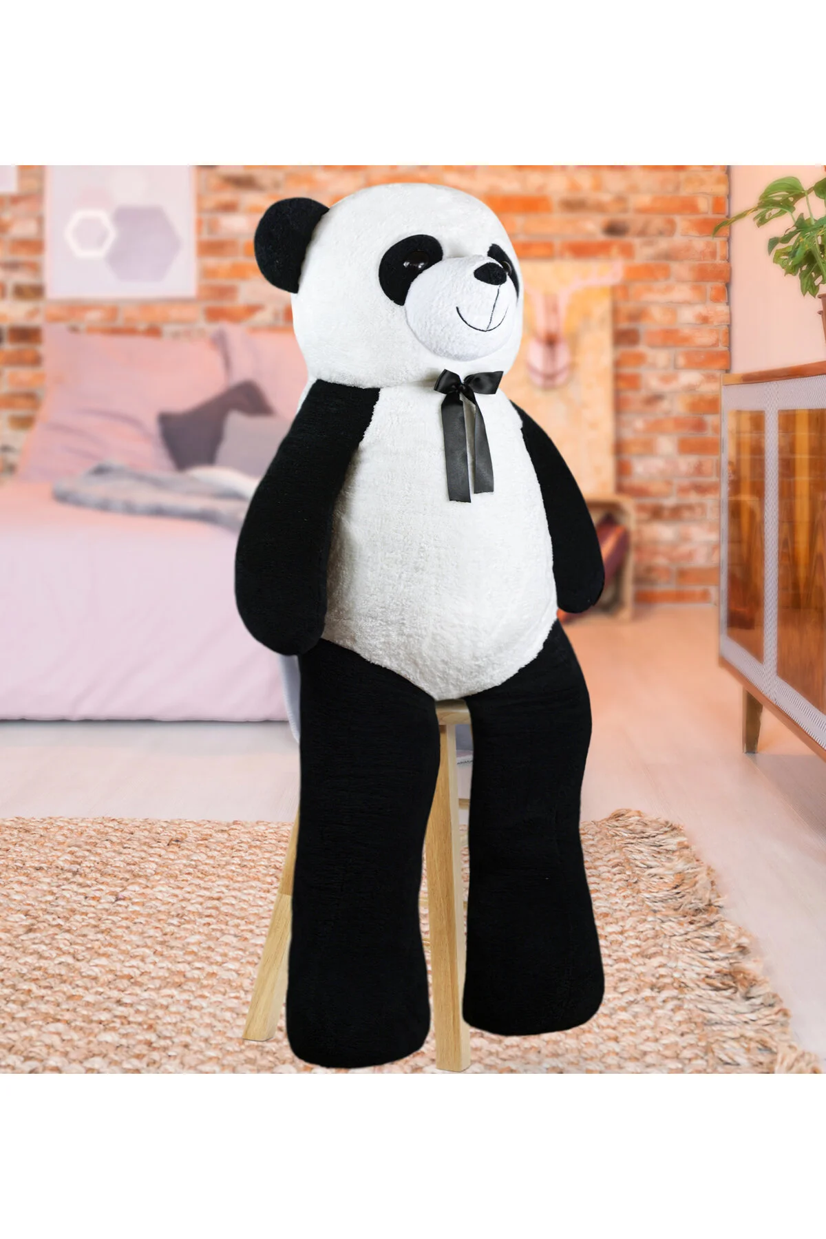 Özgüner Oyuncak Papyonlu Peluş Panda - Dev Boyutuyla En Güzel Hediye