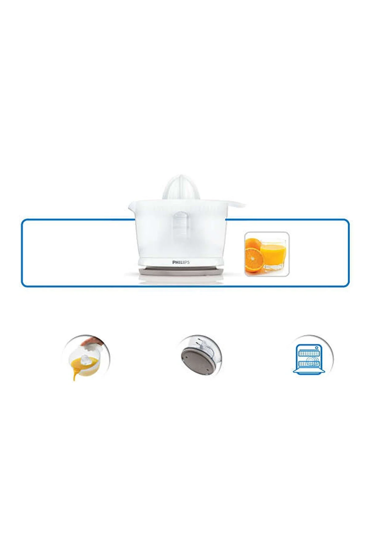Philips Daily Collection Narenciye Sıkacağı, 25W, 500 ml Sürahi, Otomatik Yön Değiştirme HR2738/00