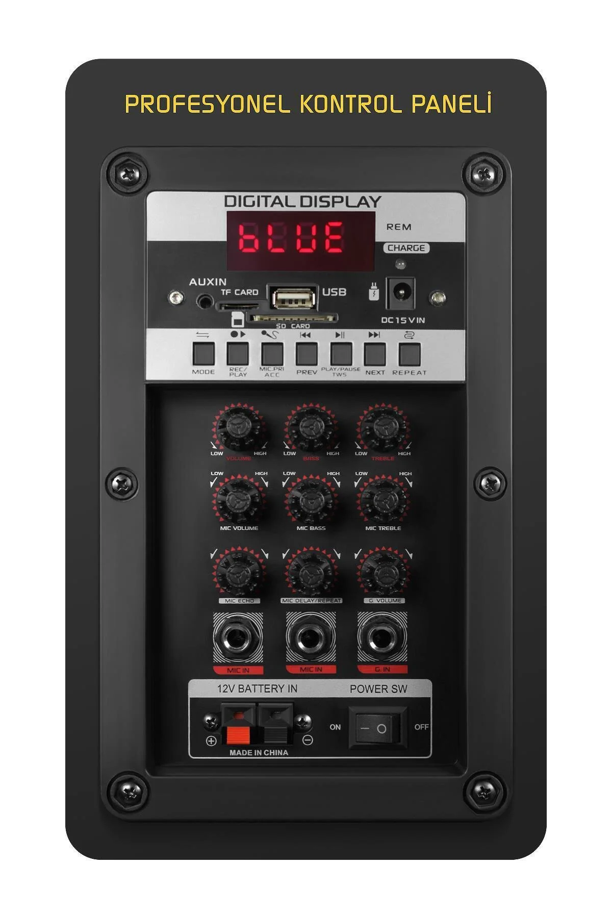 Powerway Şarjlı Çift Mikrofonlu Hoparlör Karaoke Sistemi Taşınabilir Amfi Büyük MT70 Bluetooth Hoparlör