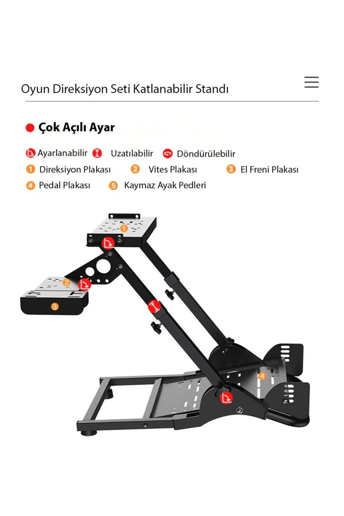 pxn A10 Direksiyonu Standı ( G25, G27, G29, G920, G923 - PXN V9 GEN2, V10, V99 - MOZA R3 )