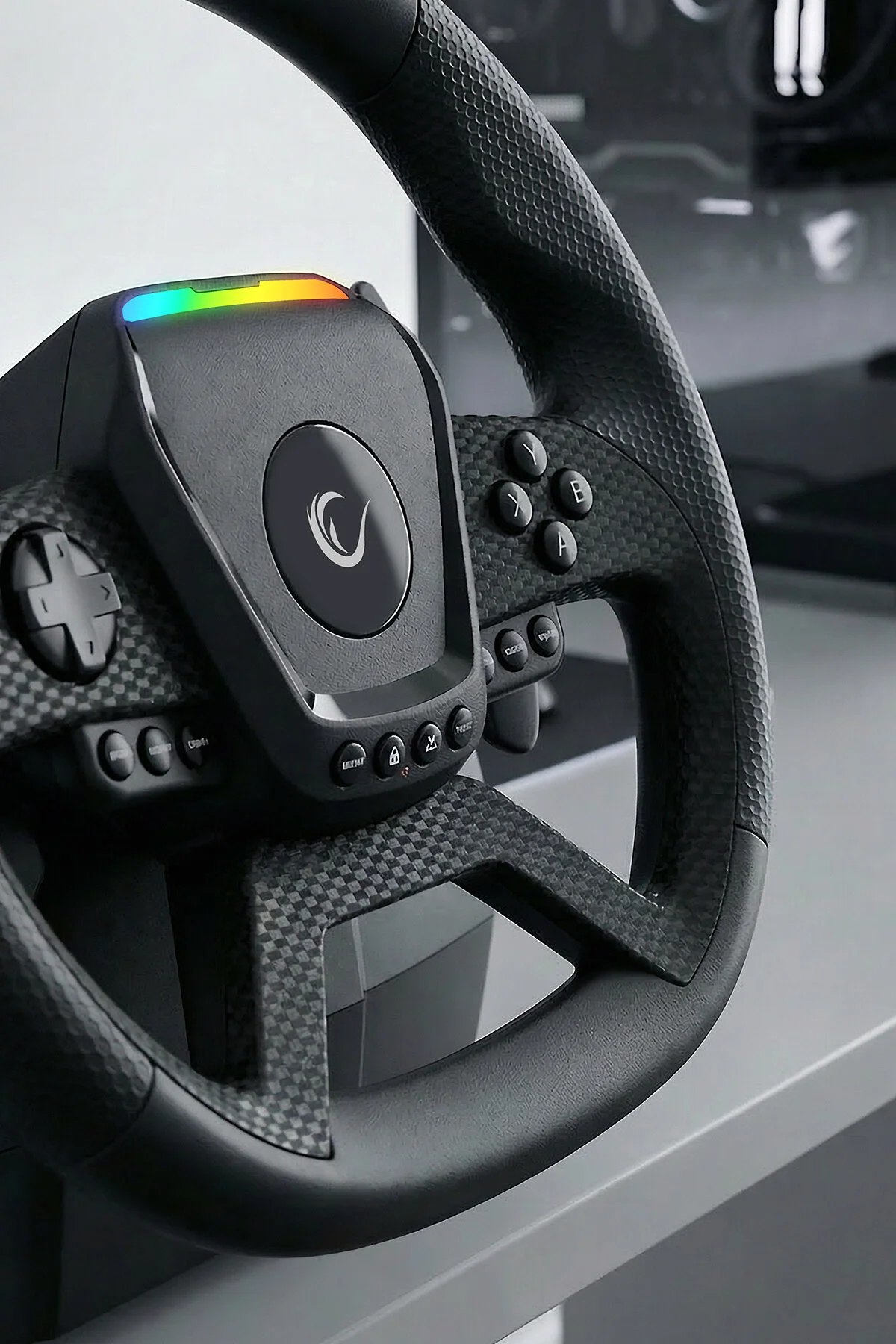 Rampage Pace V987 Force Feedback Motorlu 3 Pedal Vitesli Oyuncu Direksiyonu Direksiyon Seti SADECE PC UYUMLU