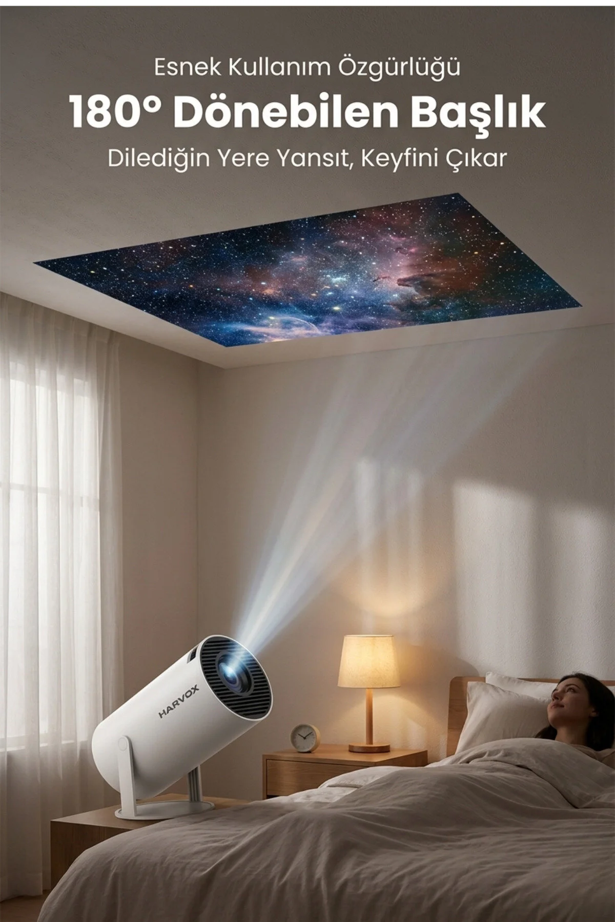 SEYUWATCH Taşınabilir 130" inç Yansıtma Sinema Projeksiyon Cihazı Ev Sineması Dahili Android Perde Hediyeli
