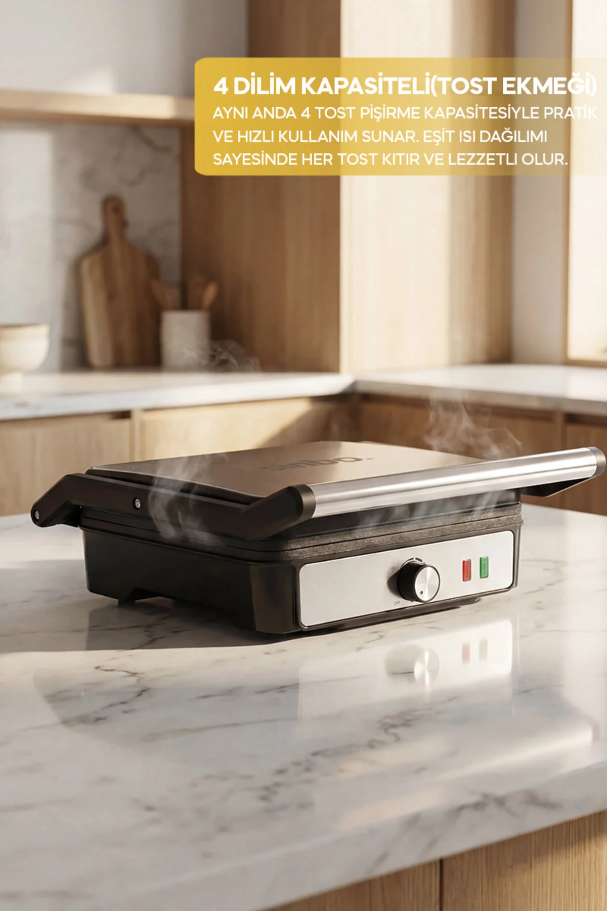 Sinbo SSM-2590 Izgara & Tost Makinesi –Çok Amaçlı Kullanım 2000W
