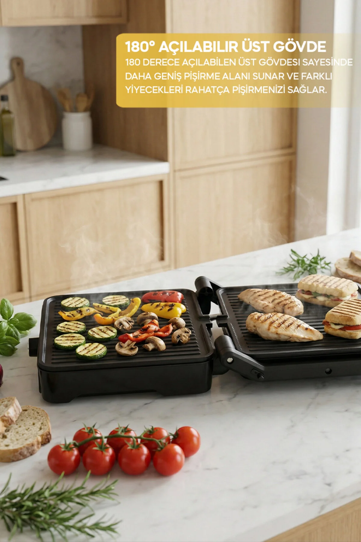 Sinbo SSM-2590 Izgara & Tost Makinesi –Çok Amaçlı Kullanım 2000W