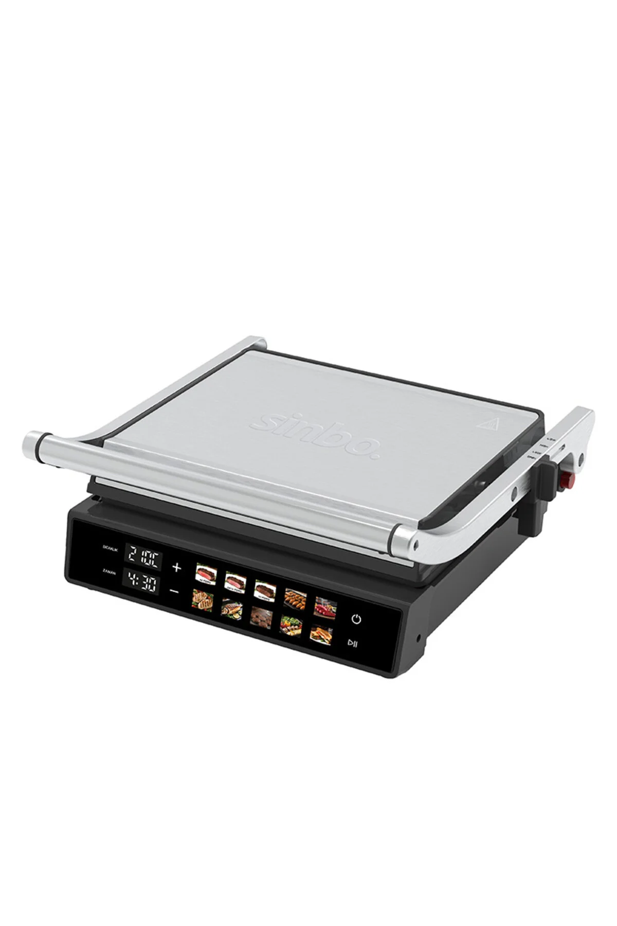 Sinbo SSM-2597 10 Ön Ayarlı Dijital Ekranlı Sıcaklık/Zaman Göstergeli Döküm Izgara ve Tost Makinesi 2000W
