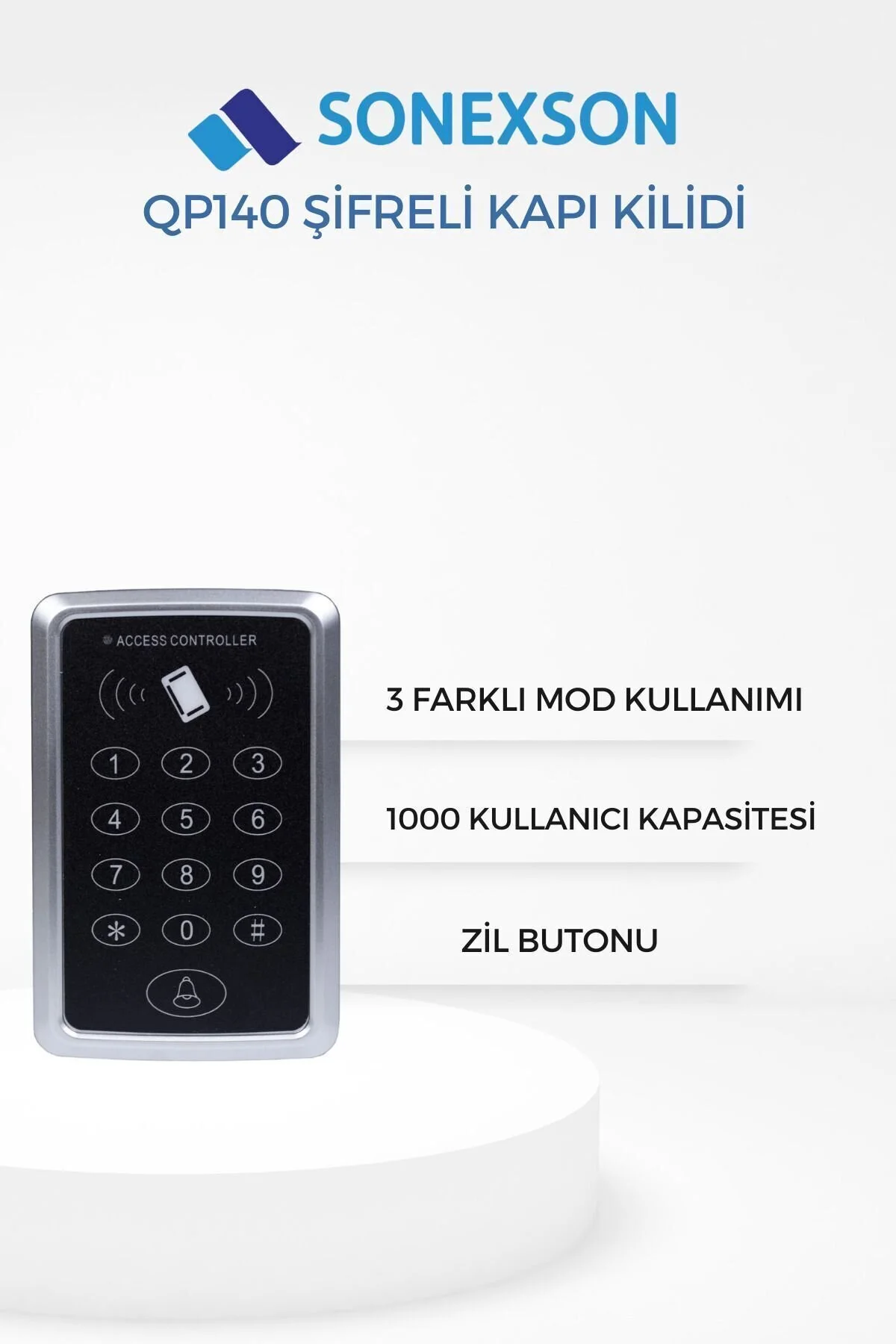 SONEX QP140 Şifreli Kapı Kilidi – Proximity Kartlı Apartman ve Bina Giriş Sistemi