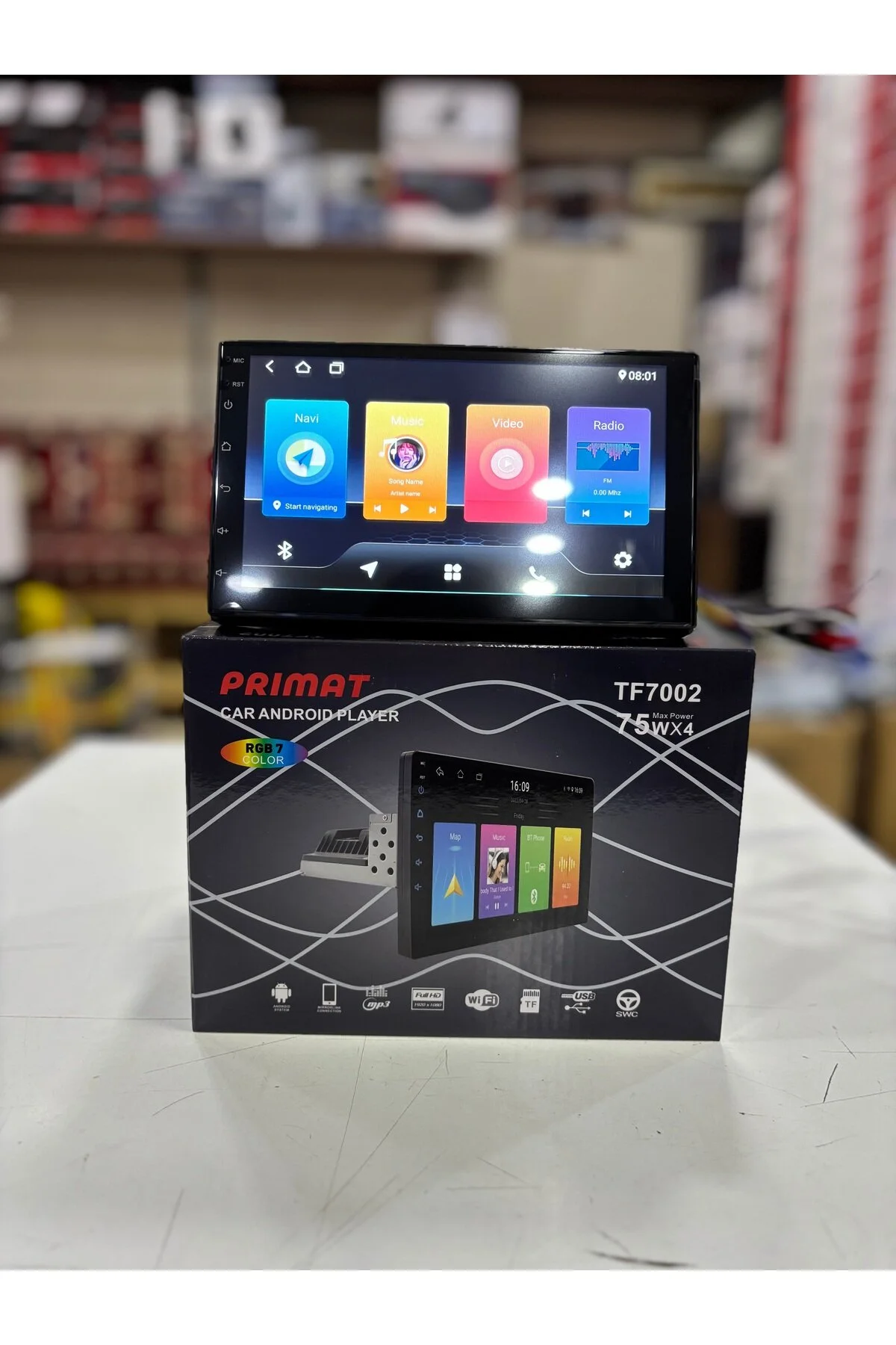 Sunask Sn-7700A 7inç 2gb Ram 32gb Hafıza Android Tek Din Carplay Multimedya Oto Teyp Wi-fi Park Kamera