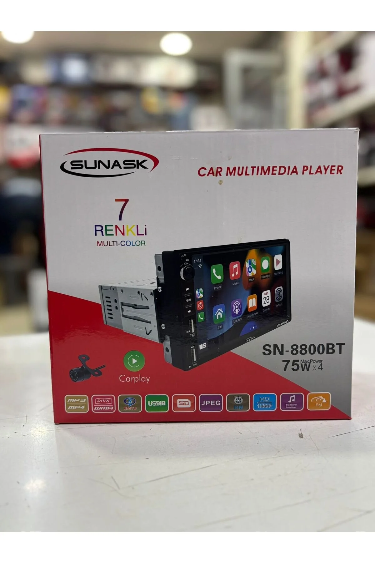 Sunask Sn-8800 7inc Carplay Ayarlanabilir Ince Kasa Dauble Ekran Tofaş Şahin Doğan Uyumlu Kamera 4x55