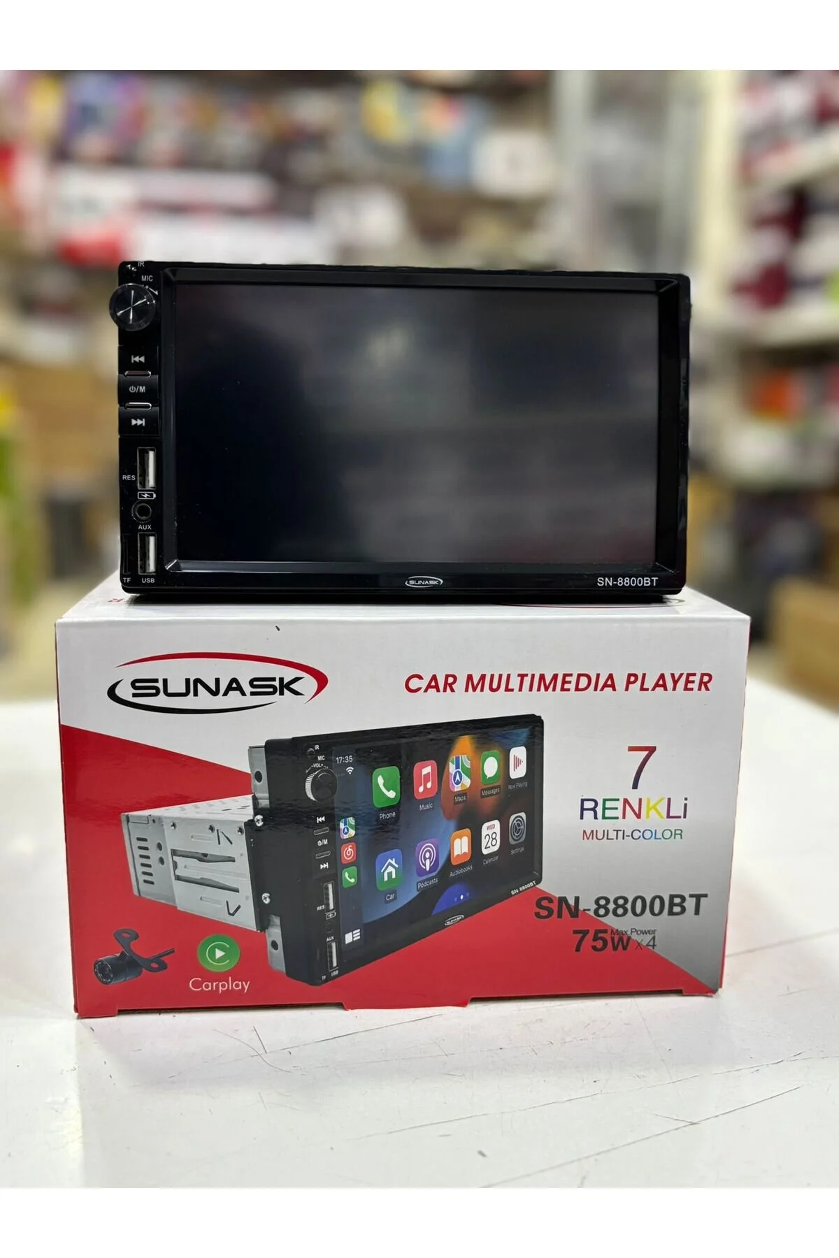 Sunask Sn-8800 7inc Carplay Ayarlanabilir Ince Kasa Dauble Ekran Tofaş Şahin Doğan Uyumlu Kamera 4x55