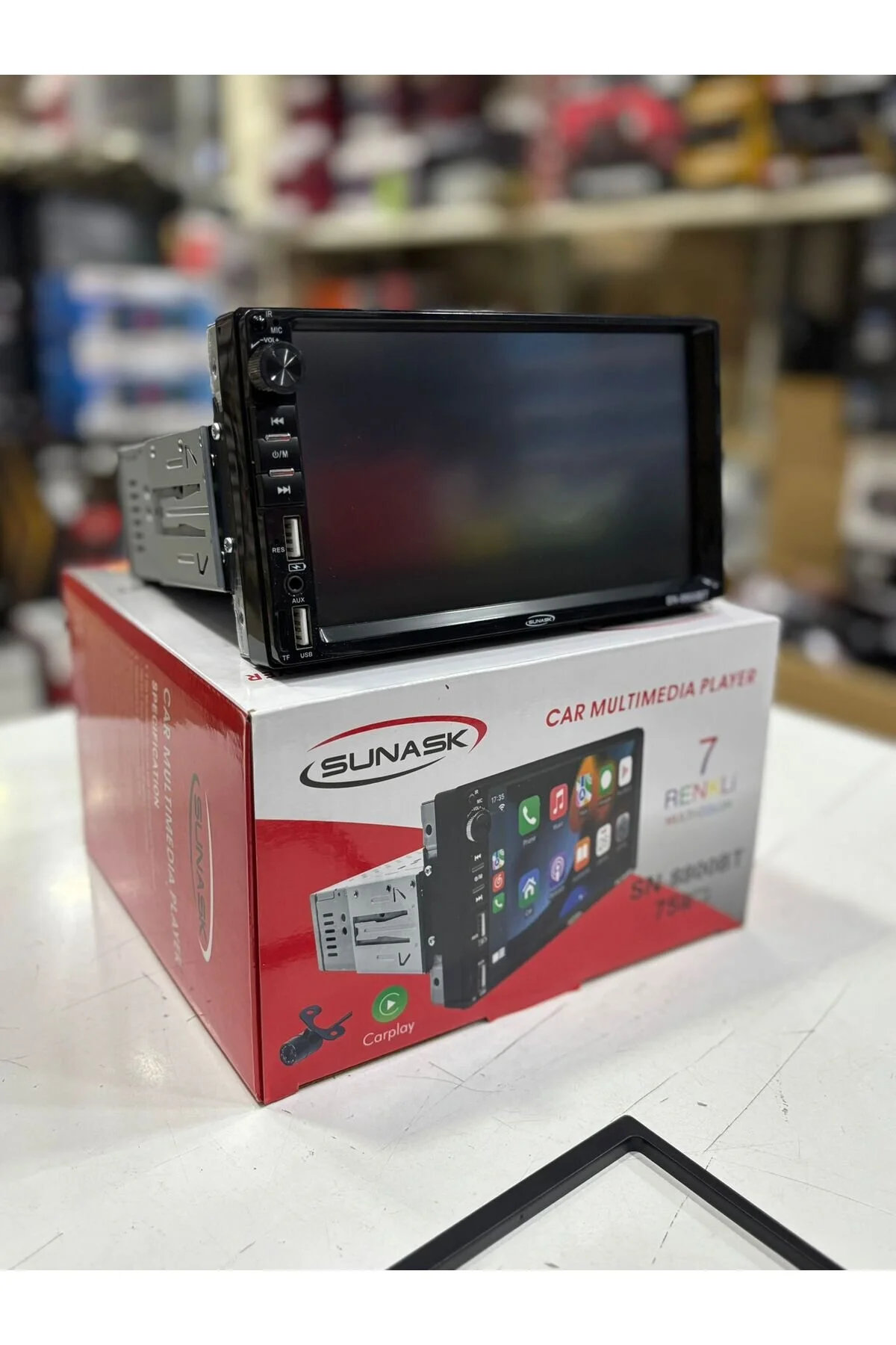 Sunask Sn-8800 7inc Carplay Ayarlanabilir Ince Kasa Dauble Ekran Tofaş Şahin Doğan Uyumlu Kamera 4x55