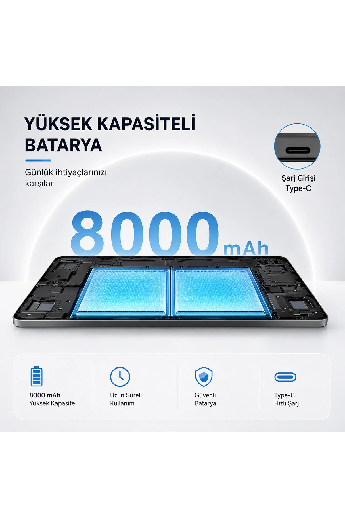 TARÇIN 10.1" 8000mAh Tablet + Pro 2 ANC Kulaklık, Klavye Kılıf, Mouse ve S-Pen Hediyeli