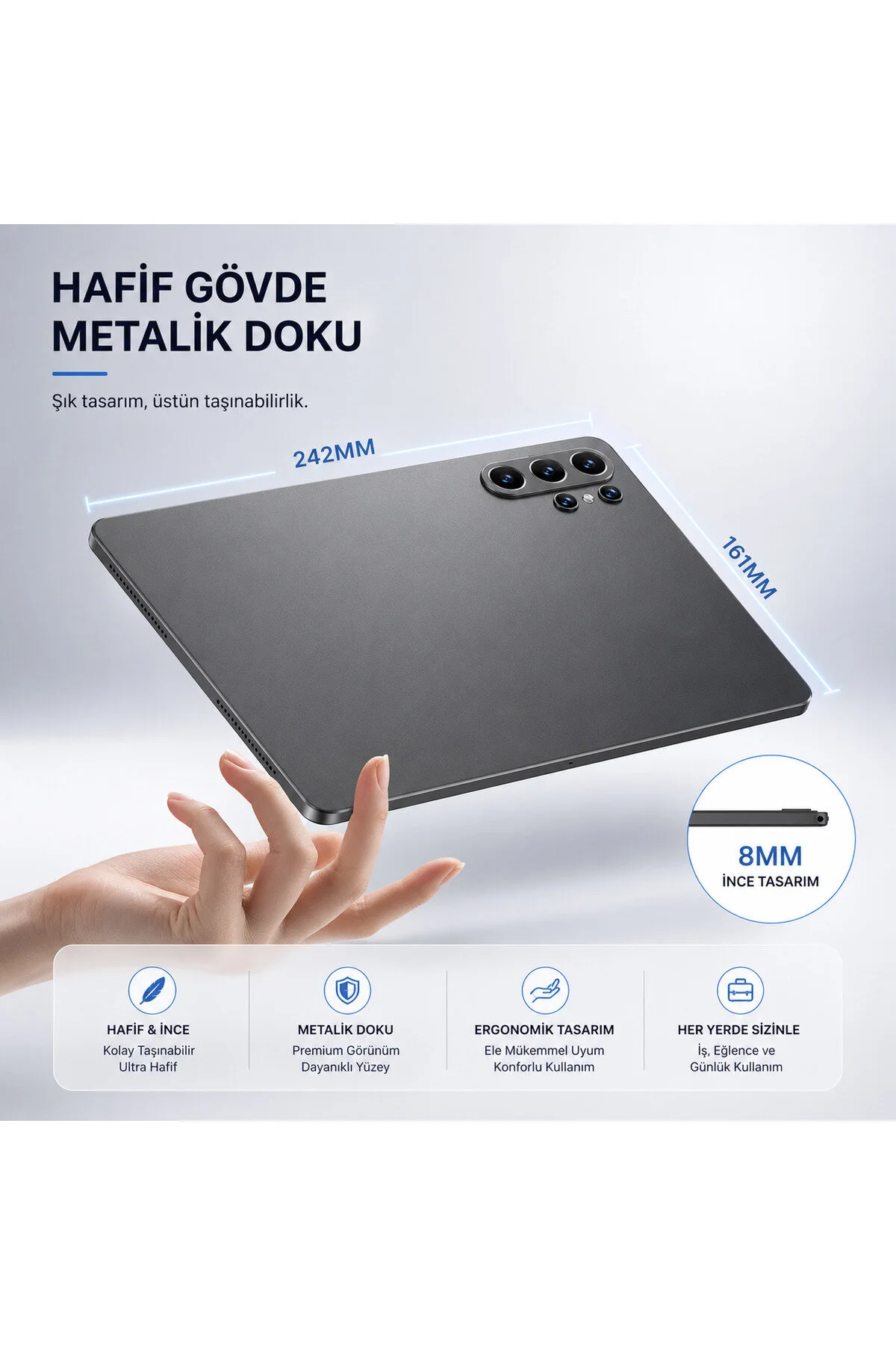 TARÇIN 10.1" 8000mAh Tablet + Pro 2 ANC Kulaklık, Klavye Kılıf, Mouse ve S-Pen Hediyeli