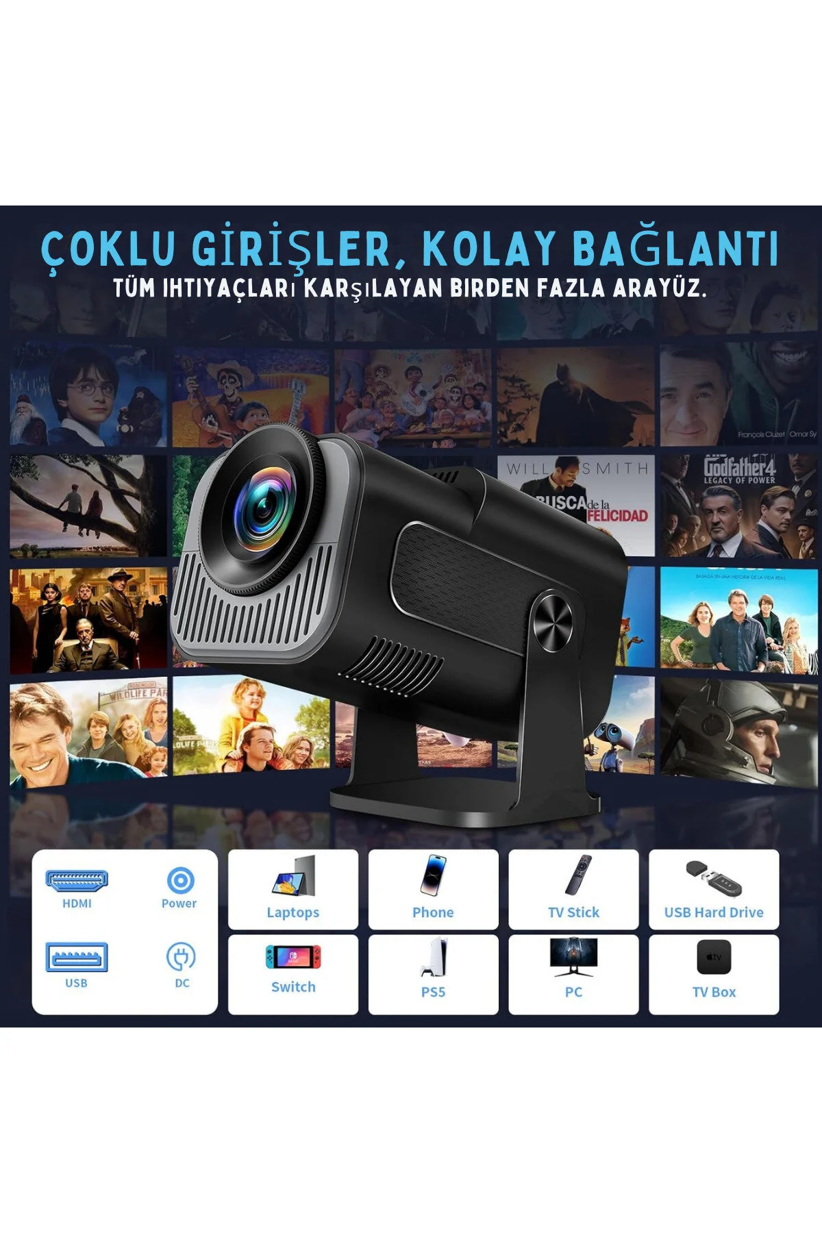 TARÇIN Teknomie Ultra HD Yeni Nesil Akıllı Prokesiyon Cihazı, Otomatik Ayarlama, Dahili Hoparlör
