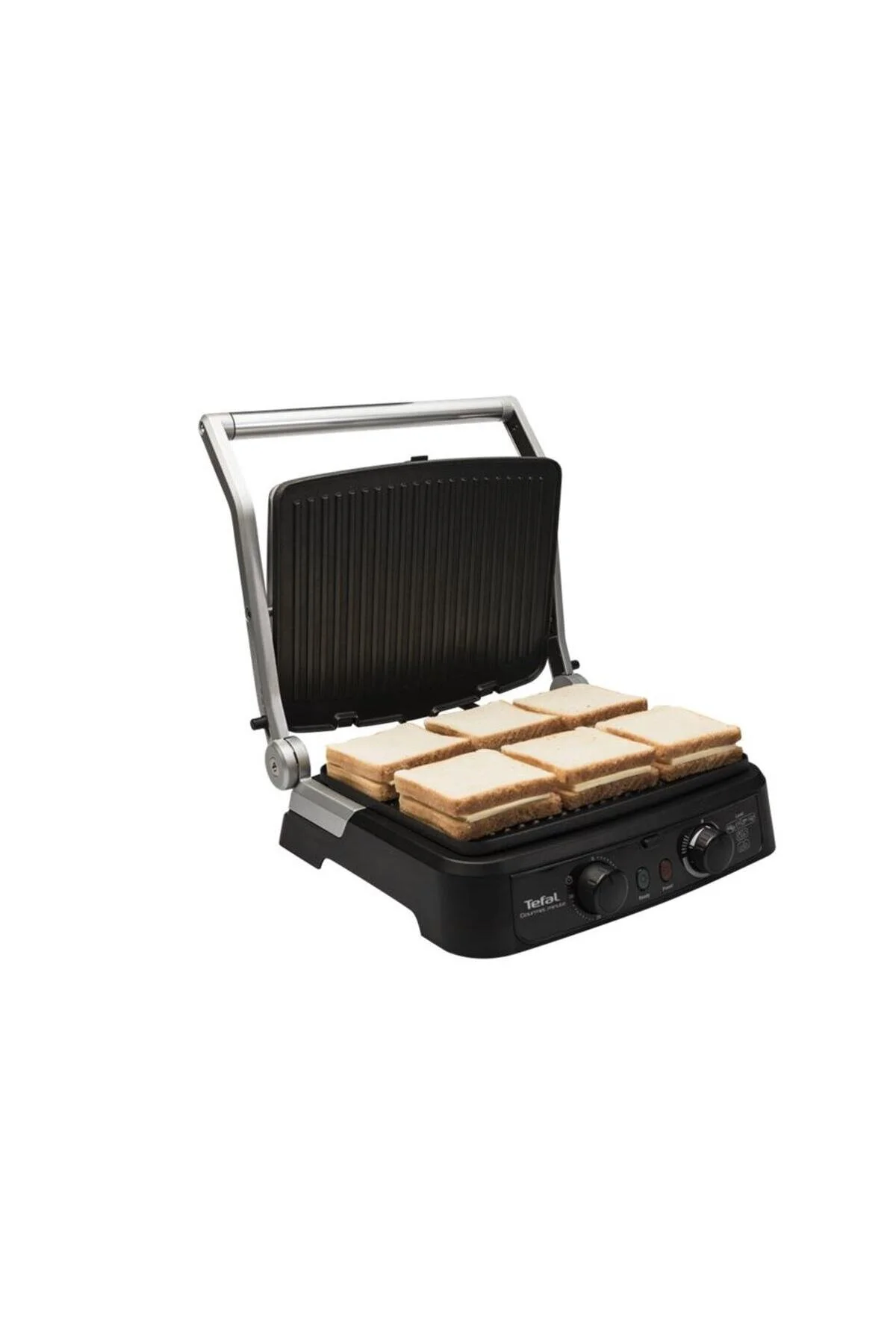 TEFAL Grill Gourmet Minute 6 Dilim Kapasiteli 2000 Watt Izgara ve Tost Makinesi - Inox