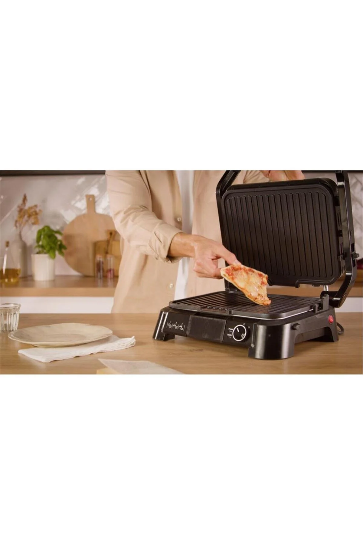 TEFAL SuperGrill 3in1 6 Dilim Kapasiteli 2000 Watt Barbekü Izgara ve Tost Makinesi - Inox