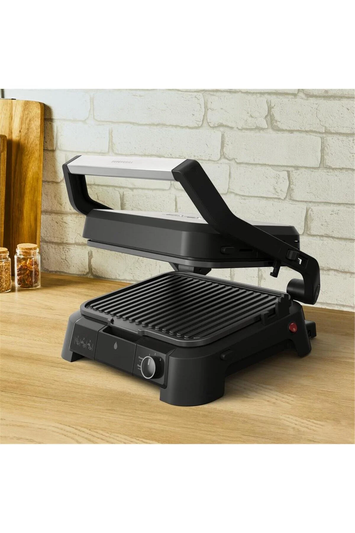 TEFAL SuperGrill 3in1 6 Dilim Kapasiteli 2000 Watt Barbekü Izgara ve Tost Makinesi - Inox