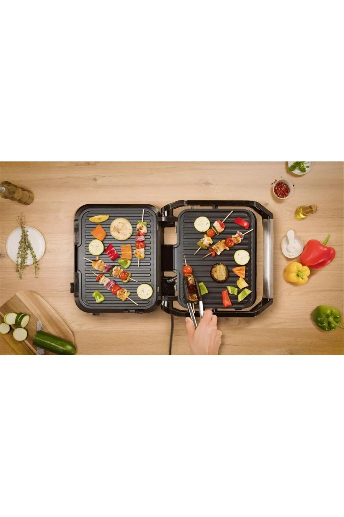 TEFAL SuperGrill 3in1 6 Dilim Kapasiteli 2000 Watt Barbekü Izgara ve Tost Makinesi - Inox