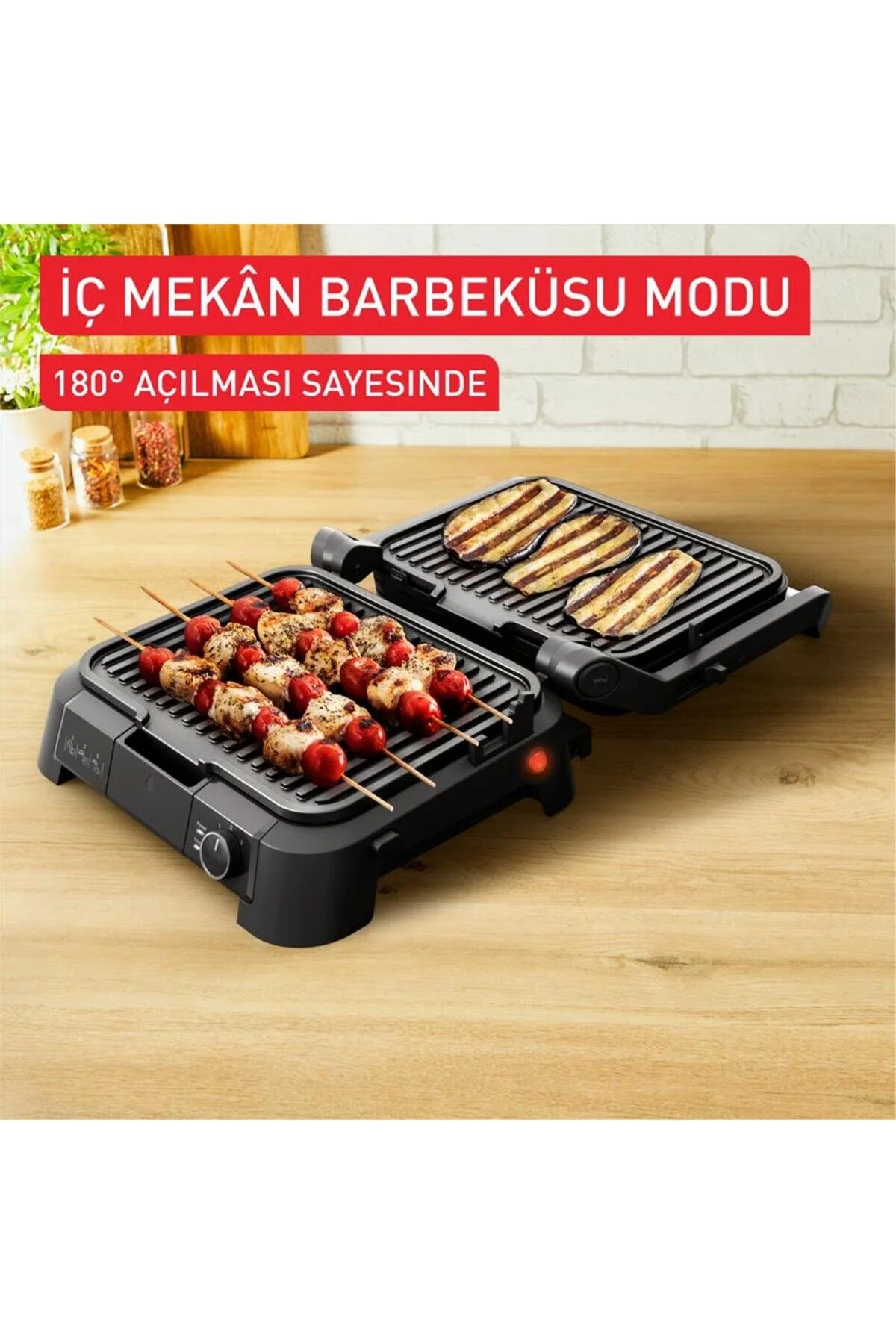 TEFAL SuperGrill 3in1 6 Dilim Kapasiteli 2000 Watt Barbekü Izgara ve Tost Makinesi - Inox