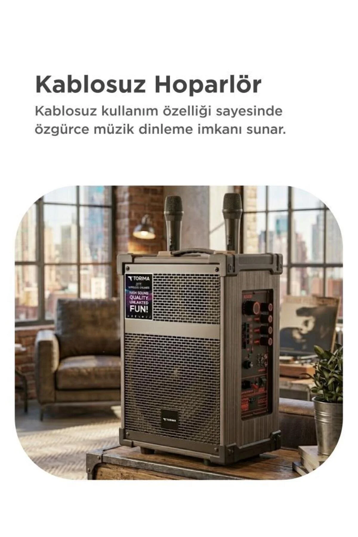 Torima Bluetooth Hoparlör Çift Mikrofonlu Kablosuz Speaker D71 Kahverengi