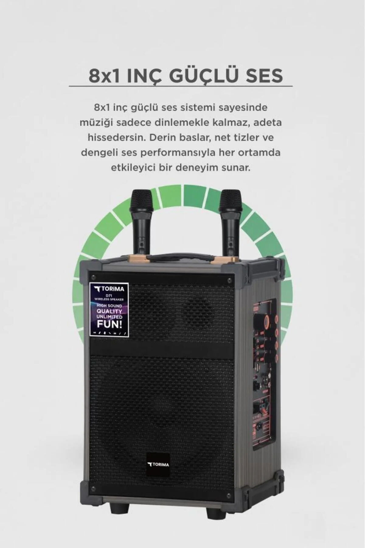 Torima Bluetooth Hoparlör Çift Mikrofonlu Kablosuz Speaker D71 Kahverengi