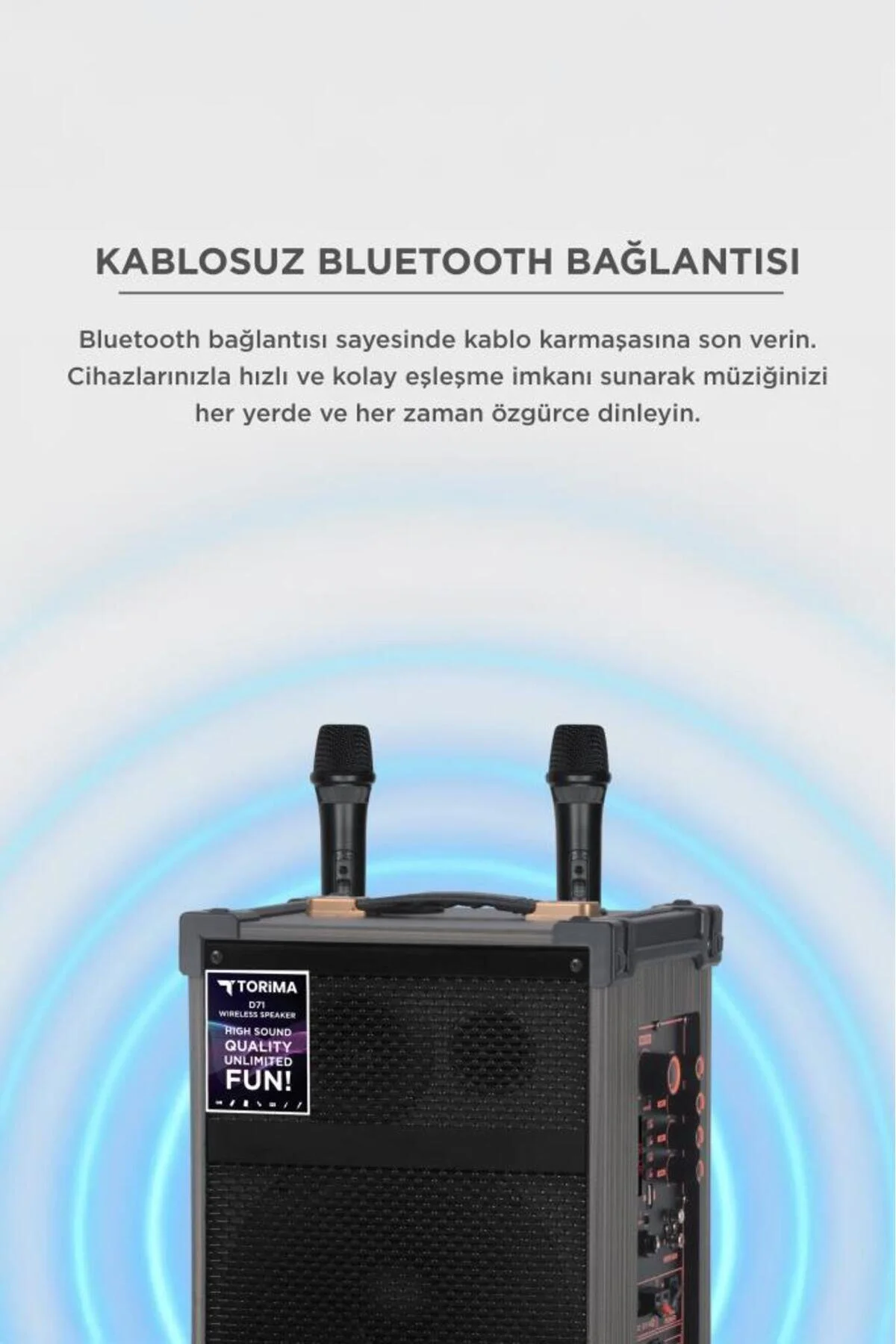 Torima Bluetooth Hoparlör Çift Mikrofonlu Kablosuz Speaker D71 Kahverengi