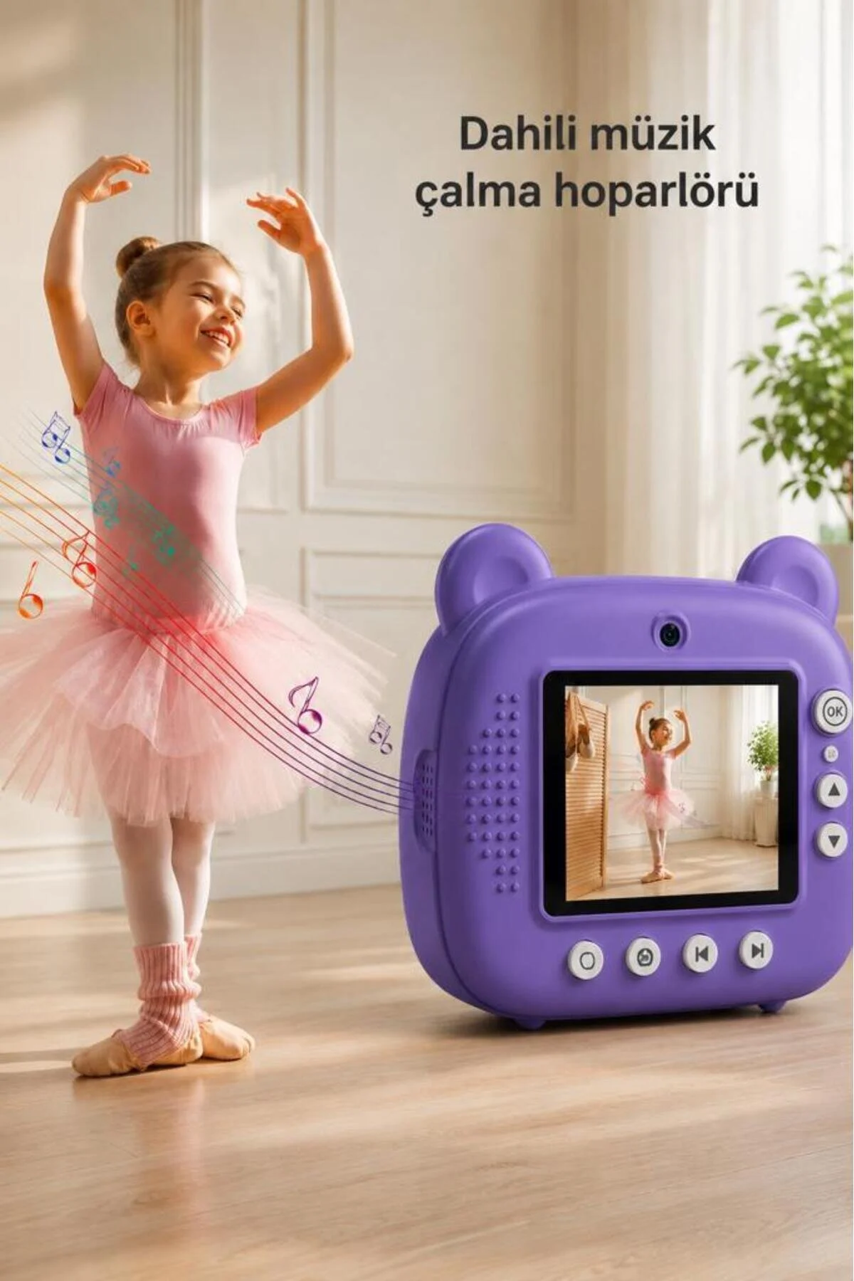 Torima Dijital Fotoğraf Makinesi Çocuk Termal Resim Kağıt Baskılı Yazıcı Kamera Makinesi CMR14 Mor