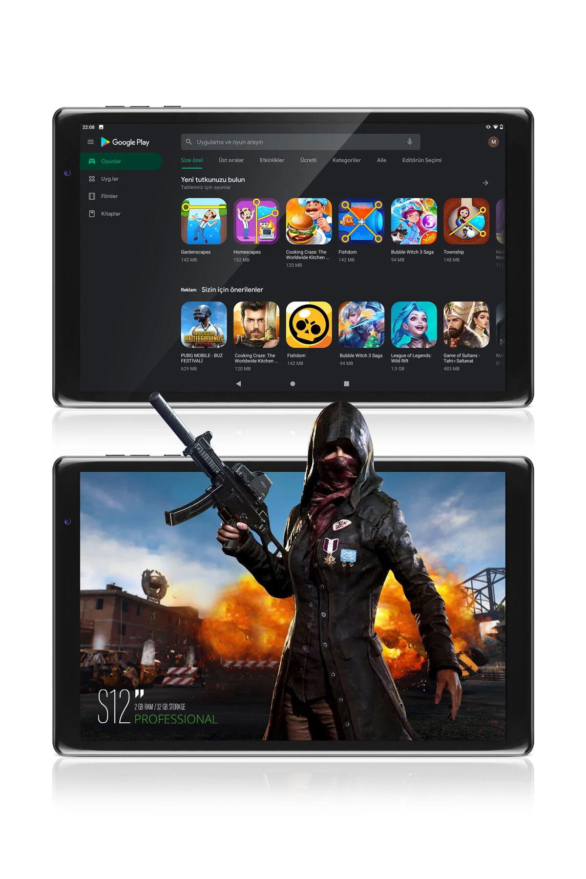 Vorcom S12 2GB/32GB 10.1” 1280*800 HD IPS Ekran Tablet Kılıf+Ekran Koruyucu Hediyeli