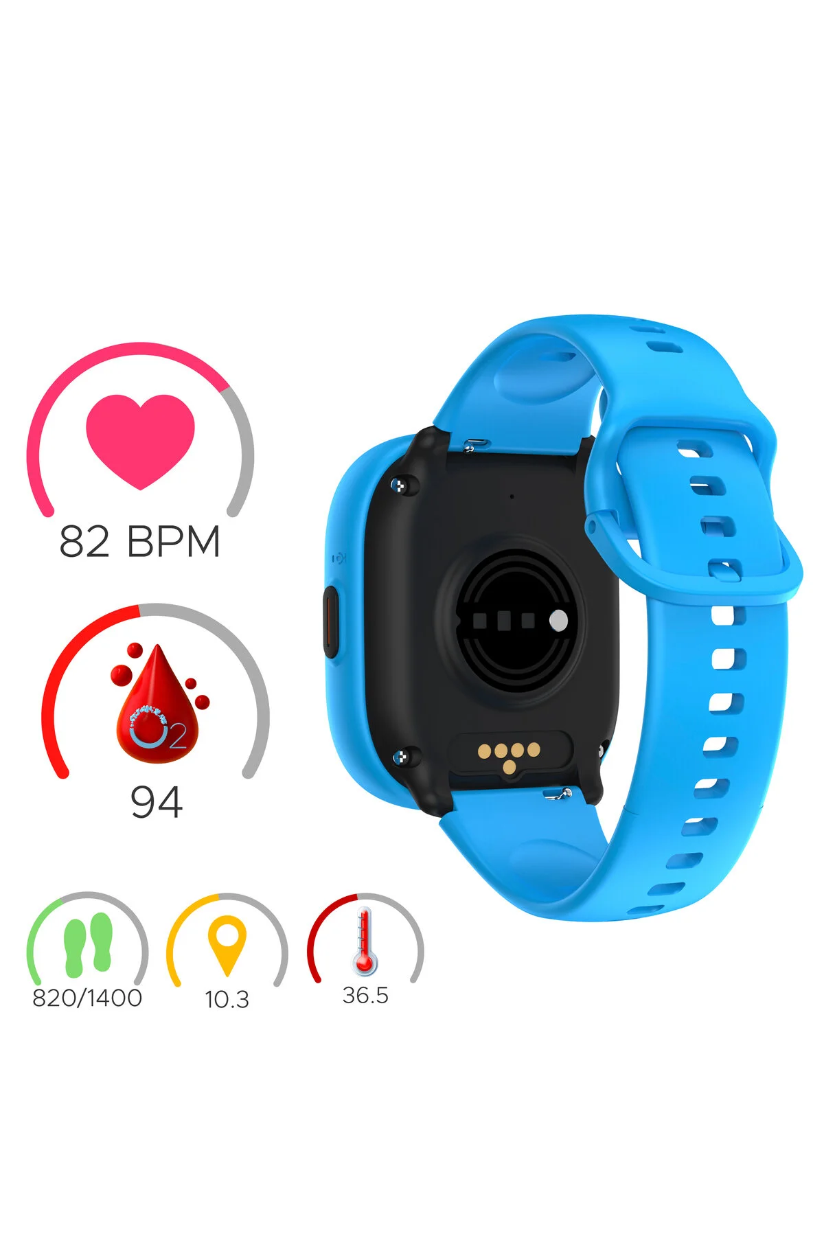 Wiky Watch 5 Plus Çocuk Akıllı Saat - Görüntülü Arama, Gps, Sos, Sağlık Takibi, Güvenli Alan Mavi