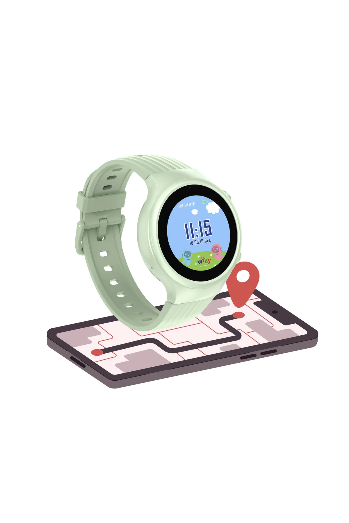 Wiky Watch 5S Akıllı Çocuk Saati - Görüntülü Arama, Gps, Sos, Sağlık Takibi, Güvenli Alan Yeşil