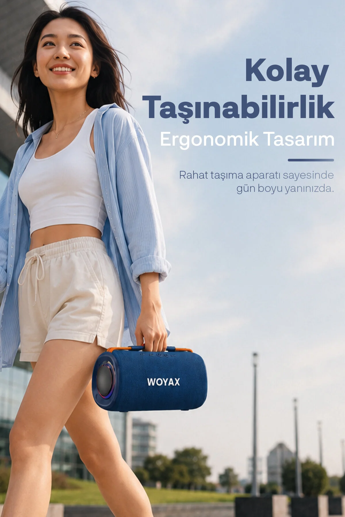 Woyax Taşınabilir Bluetooth Hoparlör, 30W Kablosuz Oval Speaker, Ses Bombası USB, TWS, 30W Güçlü Ses Bass Büyük Küçük Boy