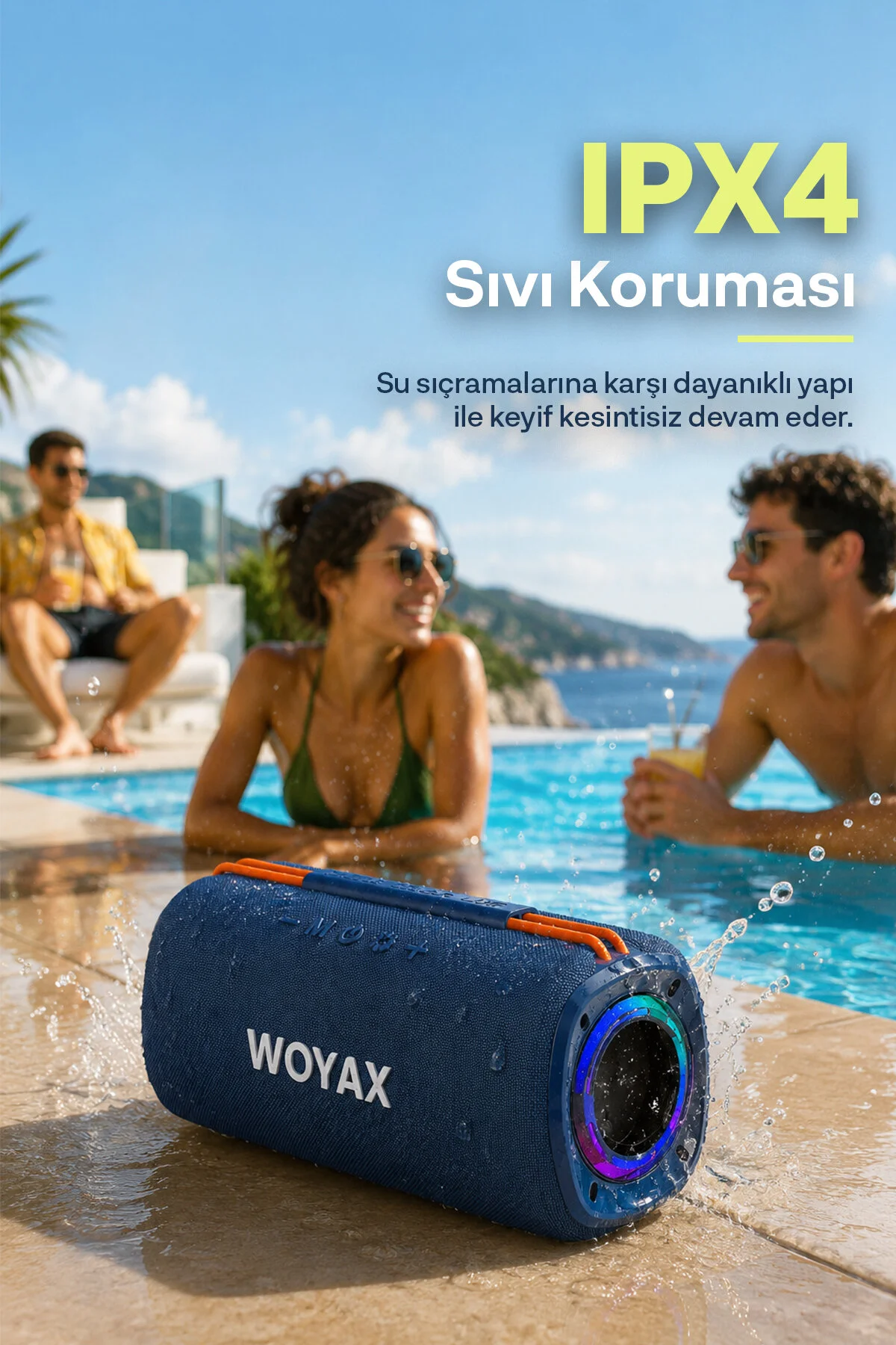 Woyax Taşınabilir Bluetooth Hoparlör, 30W Kablosuz Oval Speaker, Ses Bombası USB, TWS, 30W Güçlü Ses Bass Büyük Küçük Boy