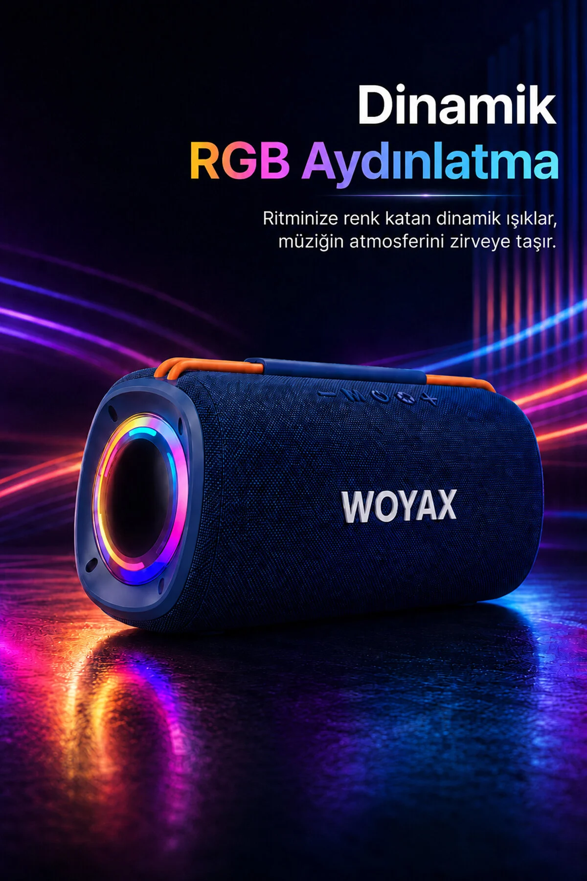 Woyax Taşınabilir Bluetooth Hoparlör, 30W Kablosuz Oval Speaker, Ses Bombası USB, TWS, 30W Güçlü Ses Bass Büyük Küçük Boy