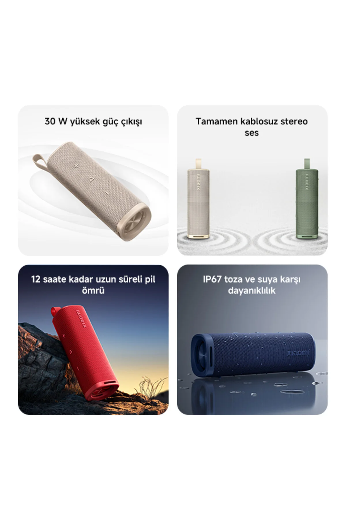 Xiaomi Sound Outdoor 30W IP67 Taşınabilir Bluetooth Hoparlör Siyah (Xiaomi Türkiye Garantili)