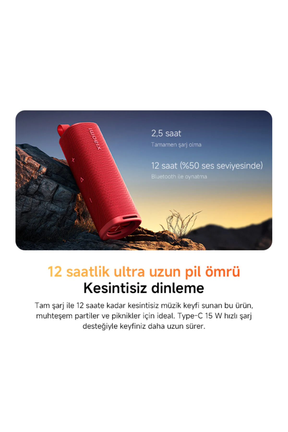 Xiaomi Sound Outdoor 30W IP67 Taşınabilir Bluetooth Hoparlör Siyah (Xiaomi Türkiye Garantili)