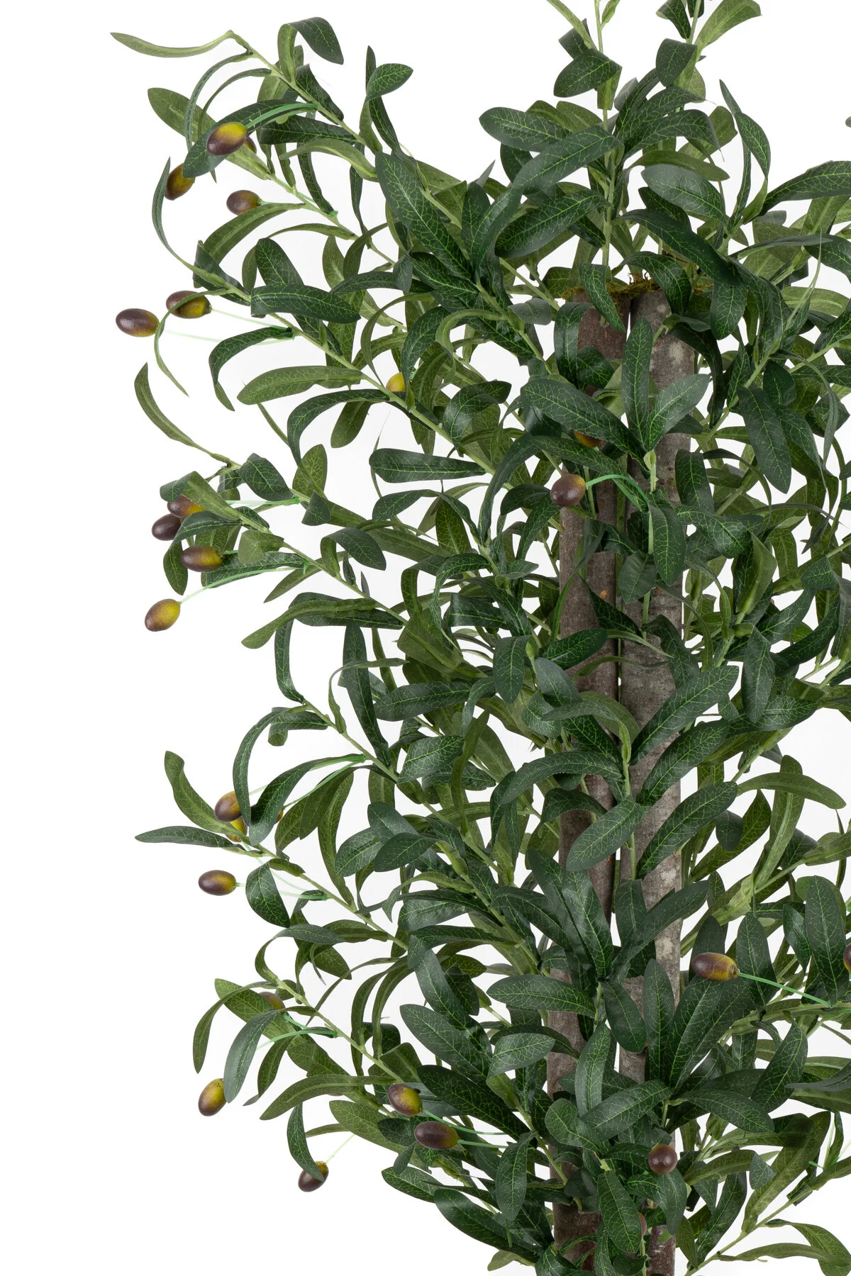 YAPAY ÇİÇEKÇİNİZ Siyah Renkli Saksı Gerçek Gövdeli 150 cm Yapay Zeytin Ağacı