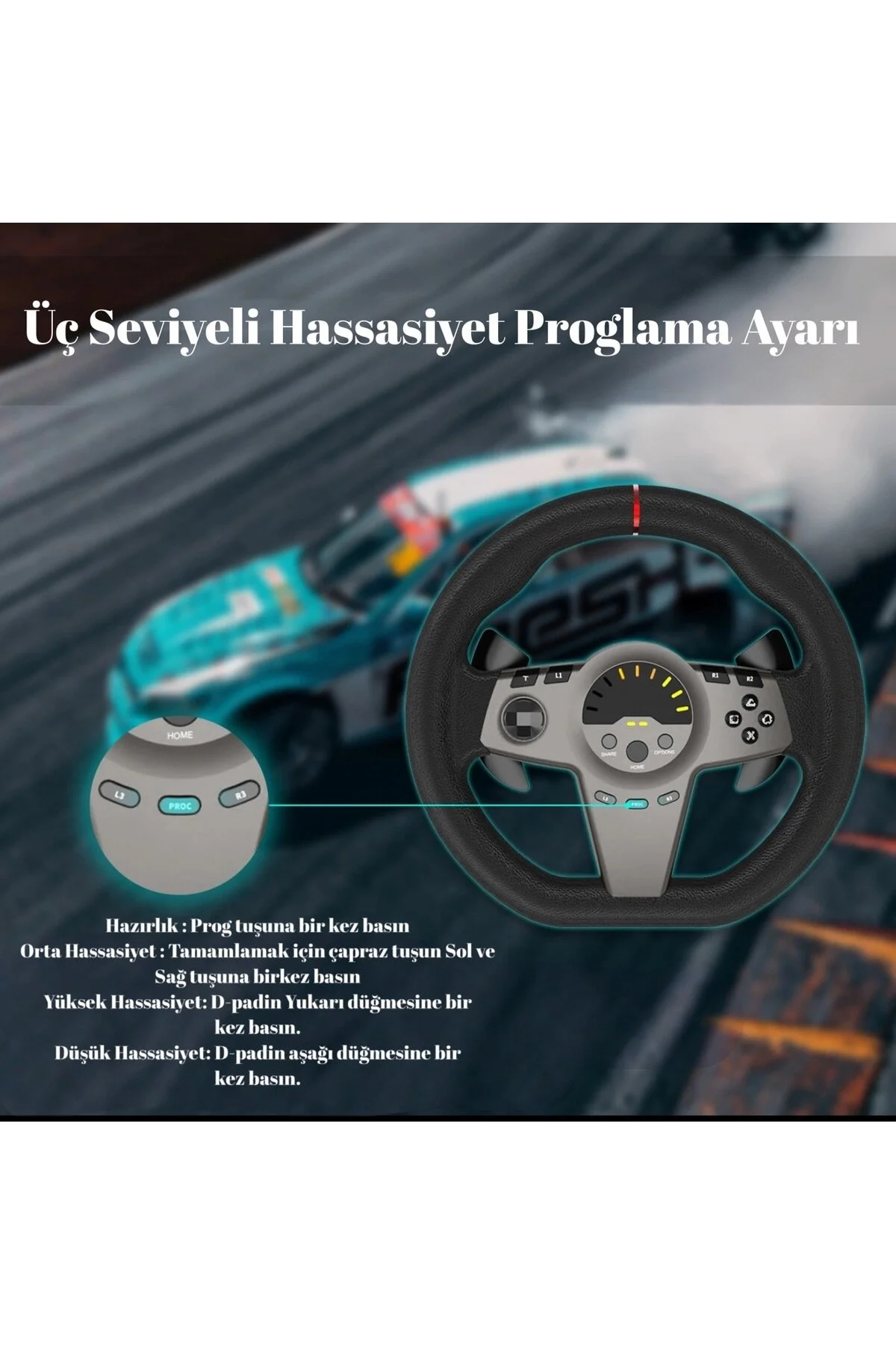 YUES V270 Direksiyon Seti 270° Vitesli Oyun Direksiyonu, PS4 PS3 Xbox X|S/One • Switch • PC Uyumlu