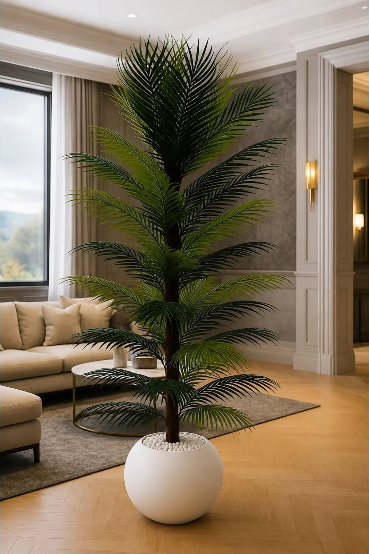 Altun Çiçekcilik Yapay Ağaç Areka 150 Cm Lux Saksı Dahıldır