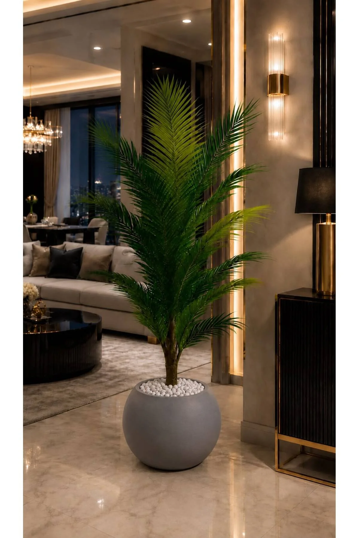 Altun Çiçekcilik Yapay Ağaç Areka 150 Cm Lux Saksı Dahıldır