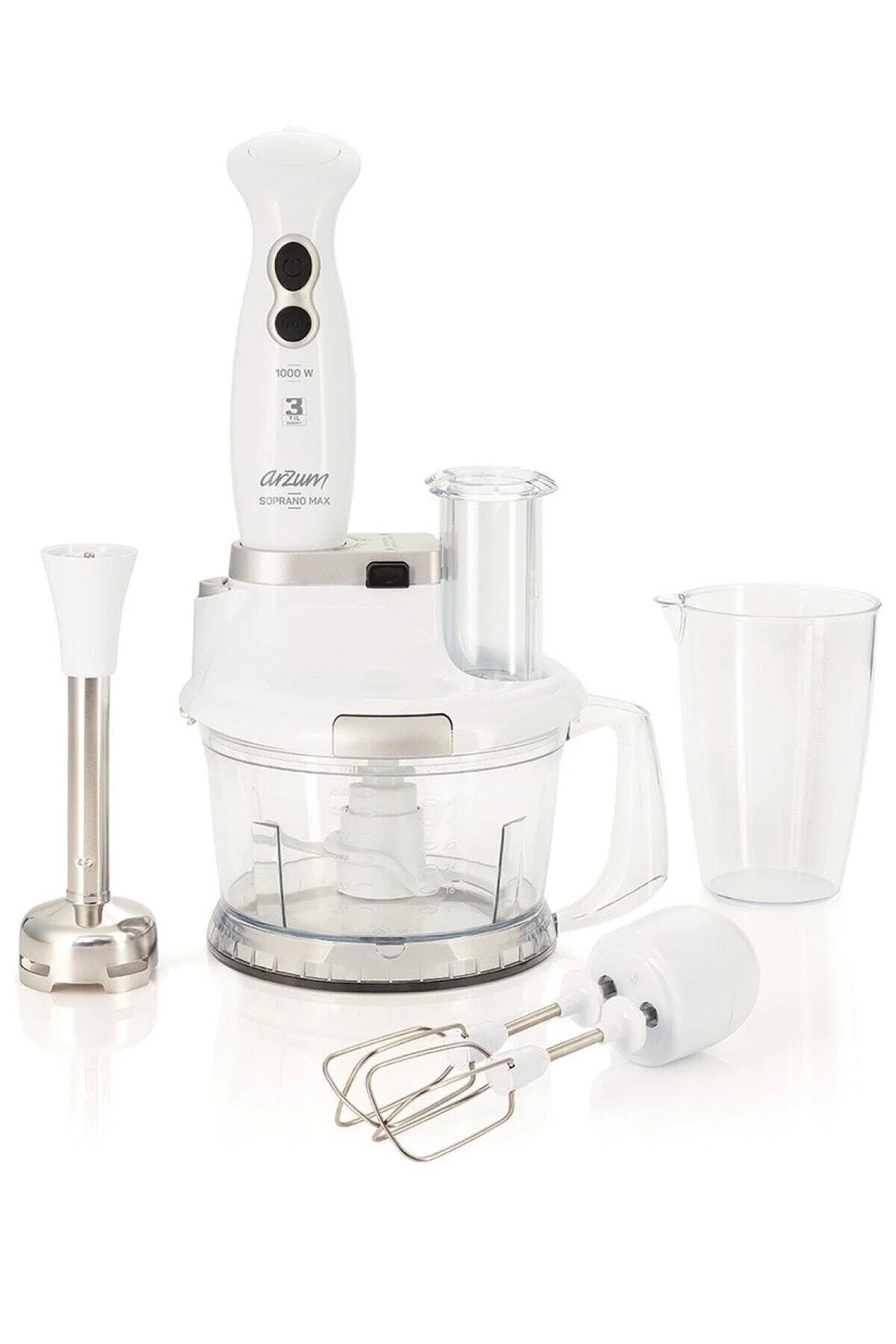 Arzum AR1004 Soprano Max Multi Blender Seti 1000 W, 5 Fonksiyonlu, 1500 ml Doğrayıcı Hazne, Siyah