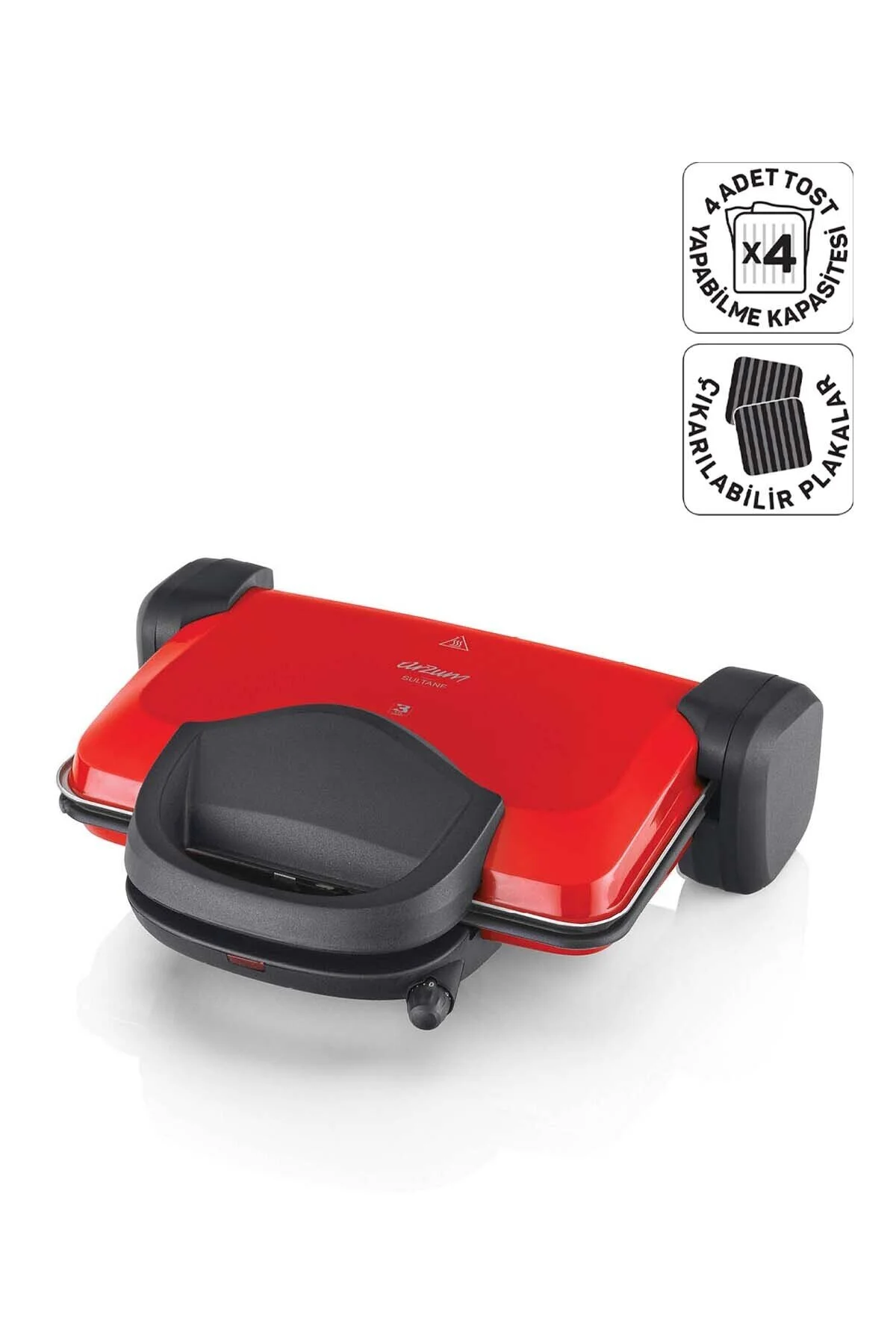 Arzum AR2007 Sultane 1800W 4 Dilim Kapasiteli Izgara ve Tost Makinesi, 180° Açılır Gövde, Okyanus