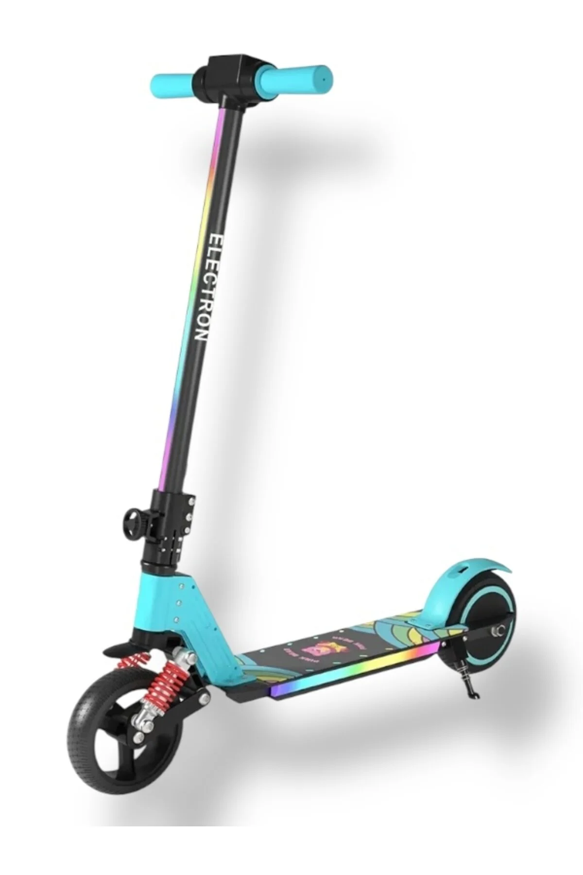 ASENASHOP Elektrikli Çocuk Amortisörlü Led'li Scooter 130 W ( Dizlik Ve Dirseklik Hediyeli)