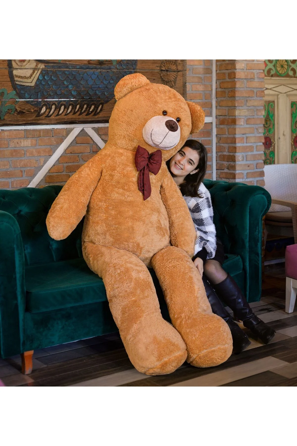 barış toys 200 Cm Papyonlu Büyük Ayıcık (%100 Yerli)