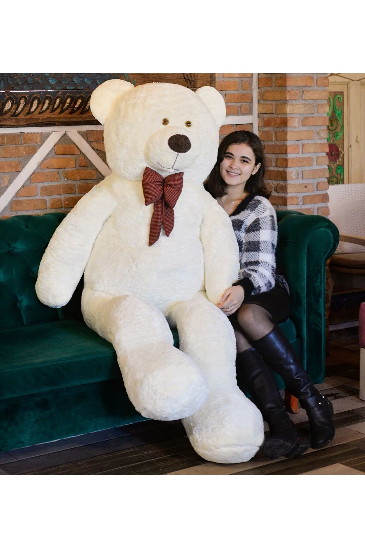 barış toys 200 Cm Papyonlu Büyük Ayıcık (%100 Yerli)