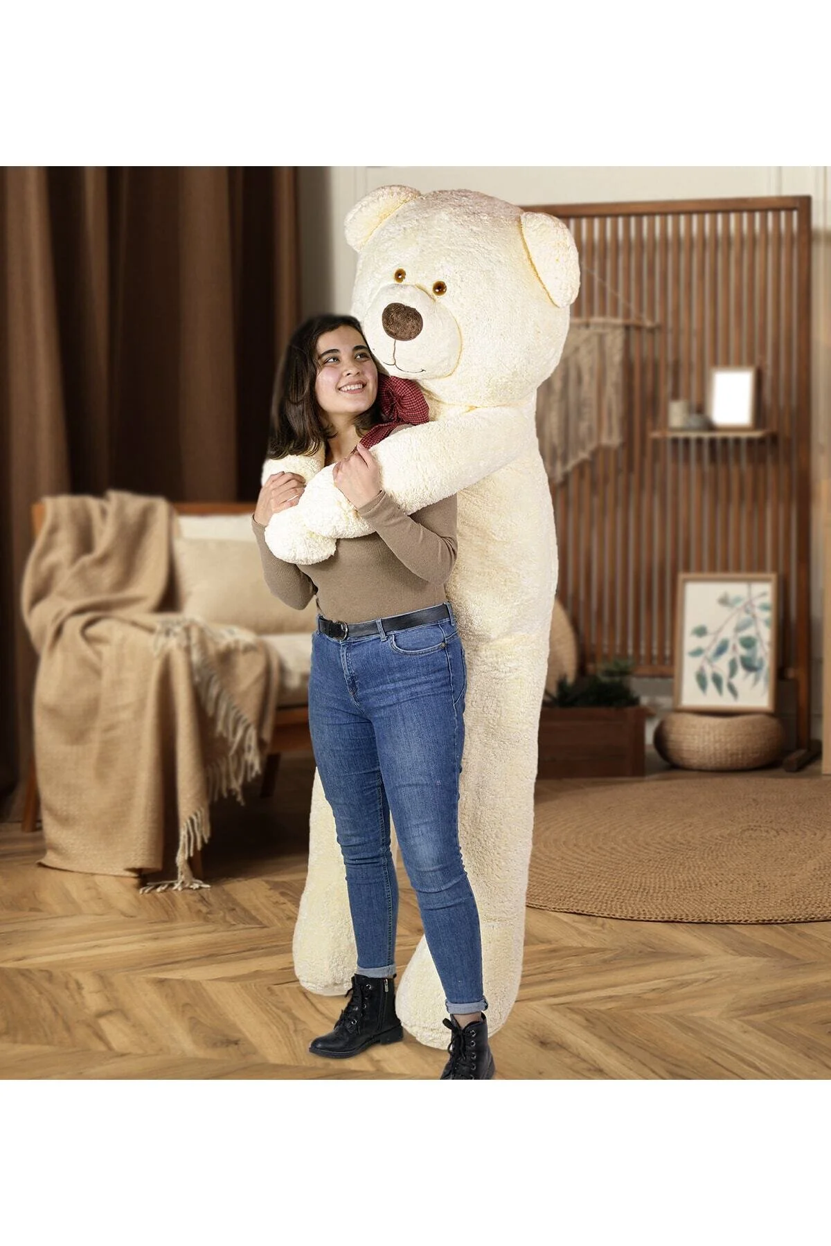 barış toys 200 Cm Papyonlu Büyük Ayıcık (%100 Yerli)