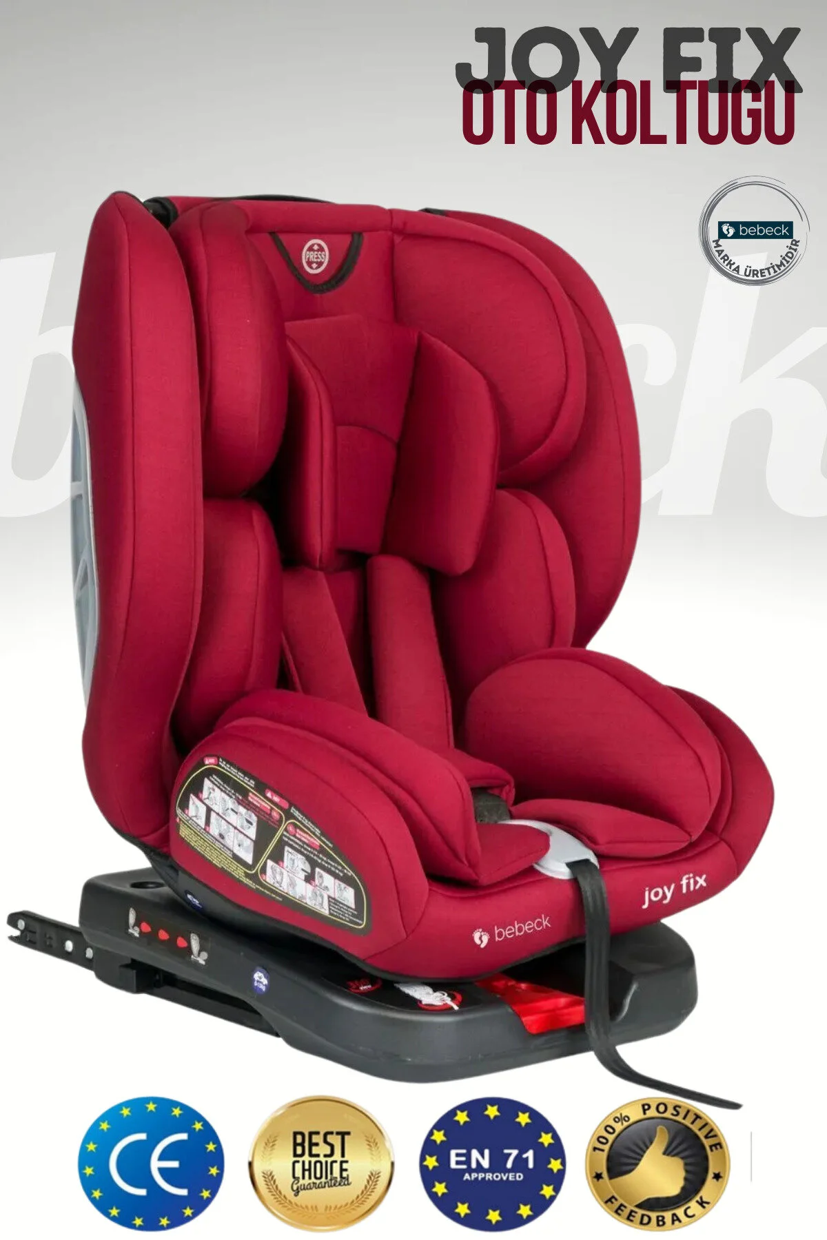 Bebeck Joy Fix 0-36 Kg 360° Dönebilen Isofix'li Oto Koltuğu Siyah