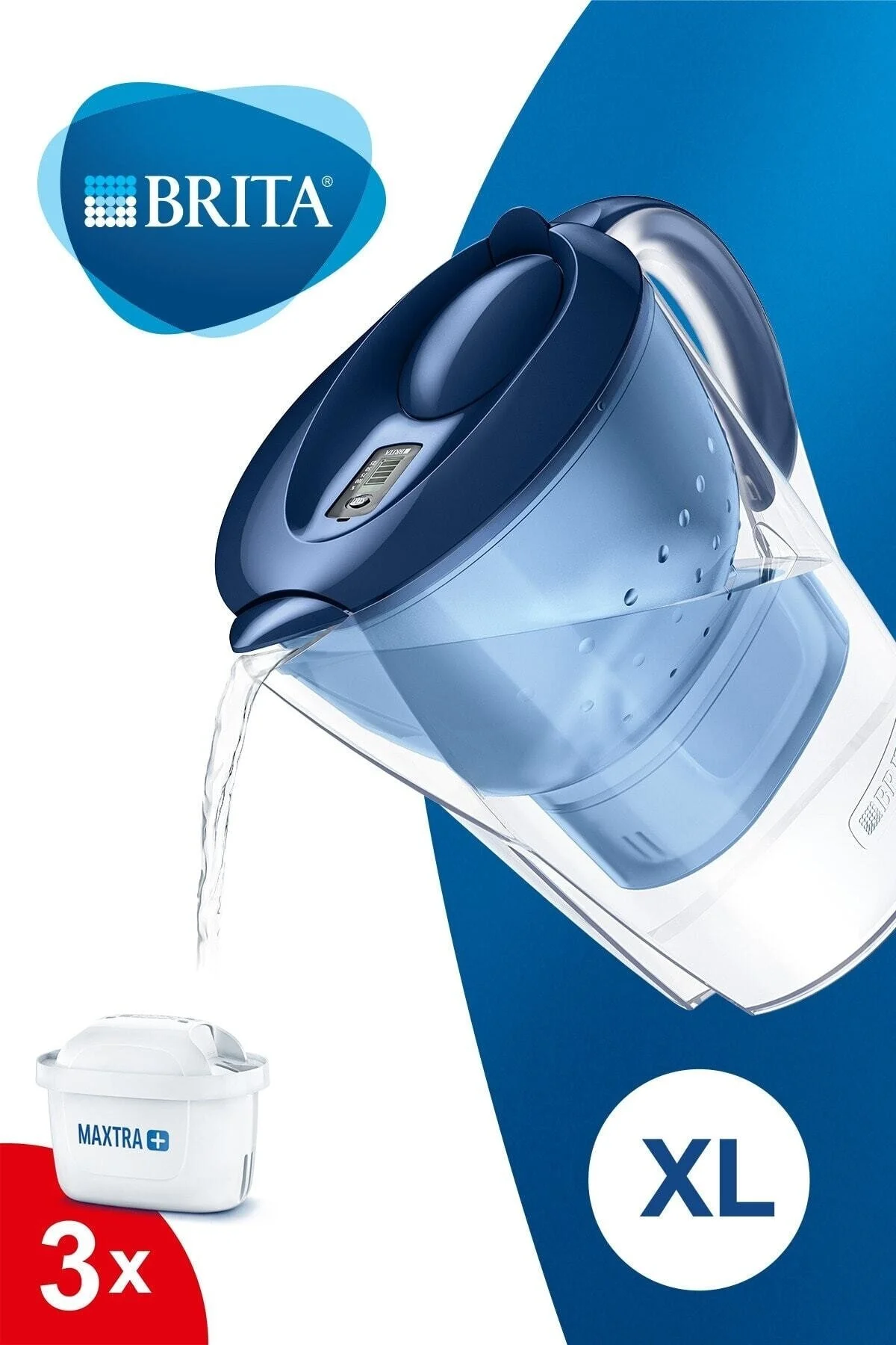 BRITA Marella XL 3x MAXTRA PRO Pure Performance Filtreli Su Arıtma Sürahisi - Mavi (3,5L)