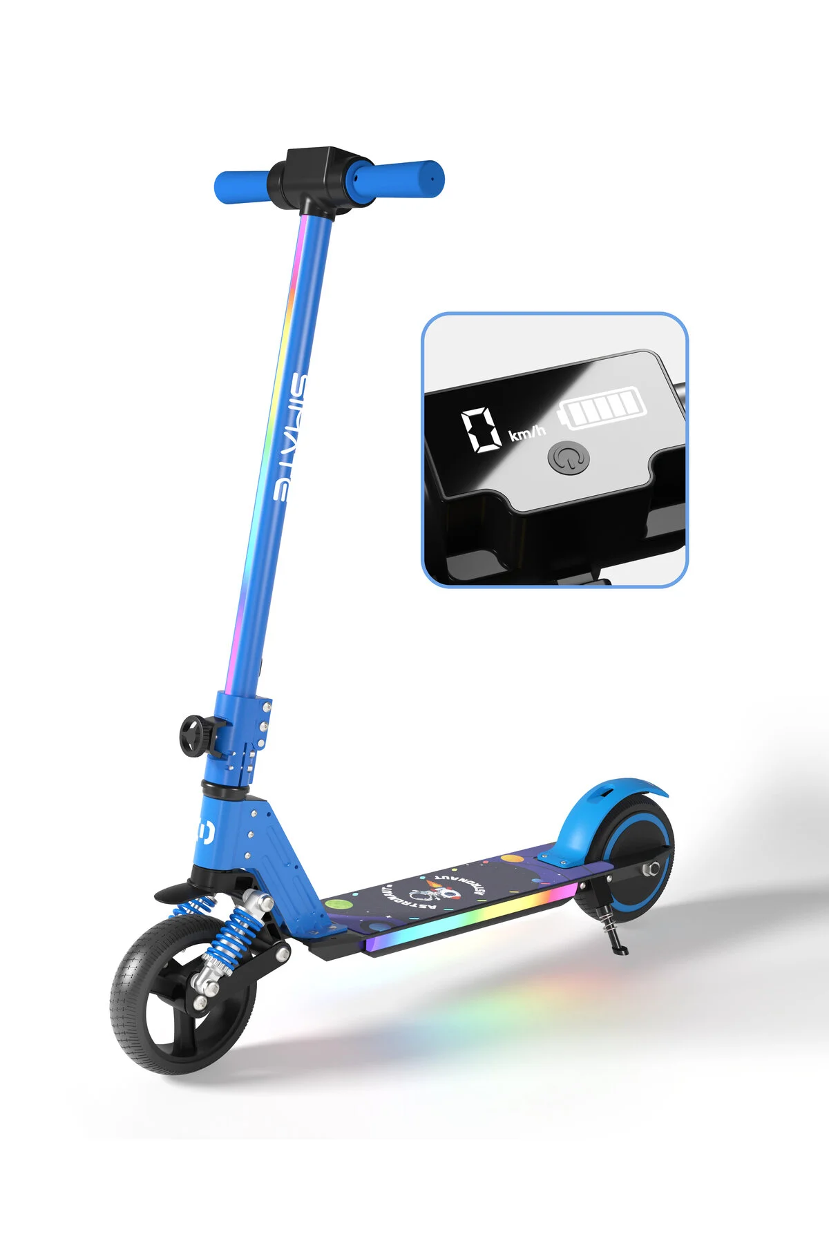 Electron YENİ | Elektrikli Çocuk Scooter 130W | 3 Kademe Hız | Ayarlanabilir Gidon | Uzun Menzil | 2026 (DİZLİK VE DİRSEKLİK HEDİYELİ)
