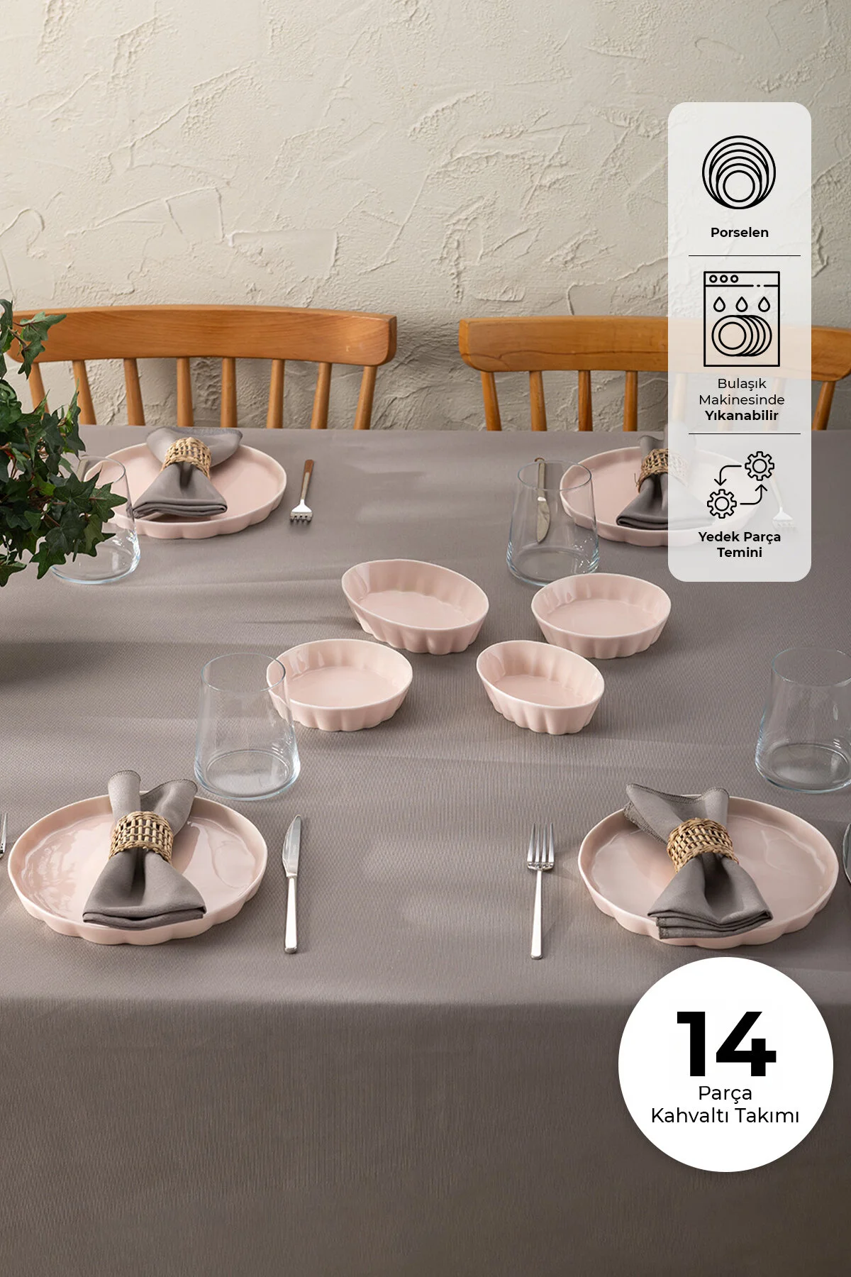 Emsan Cozy 14 Parça 6 Kişilik Kahvaltı Takımı Beyaz